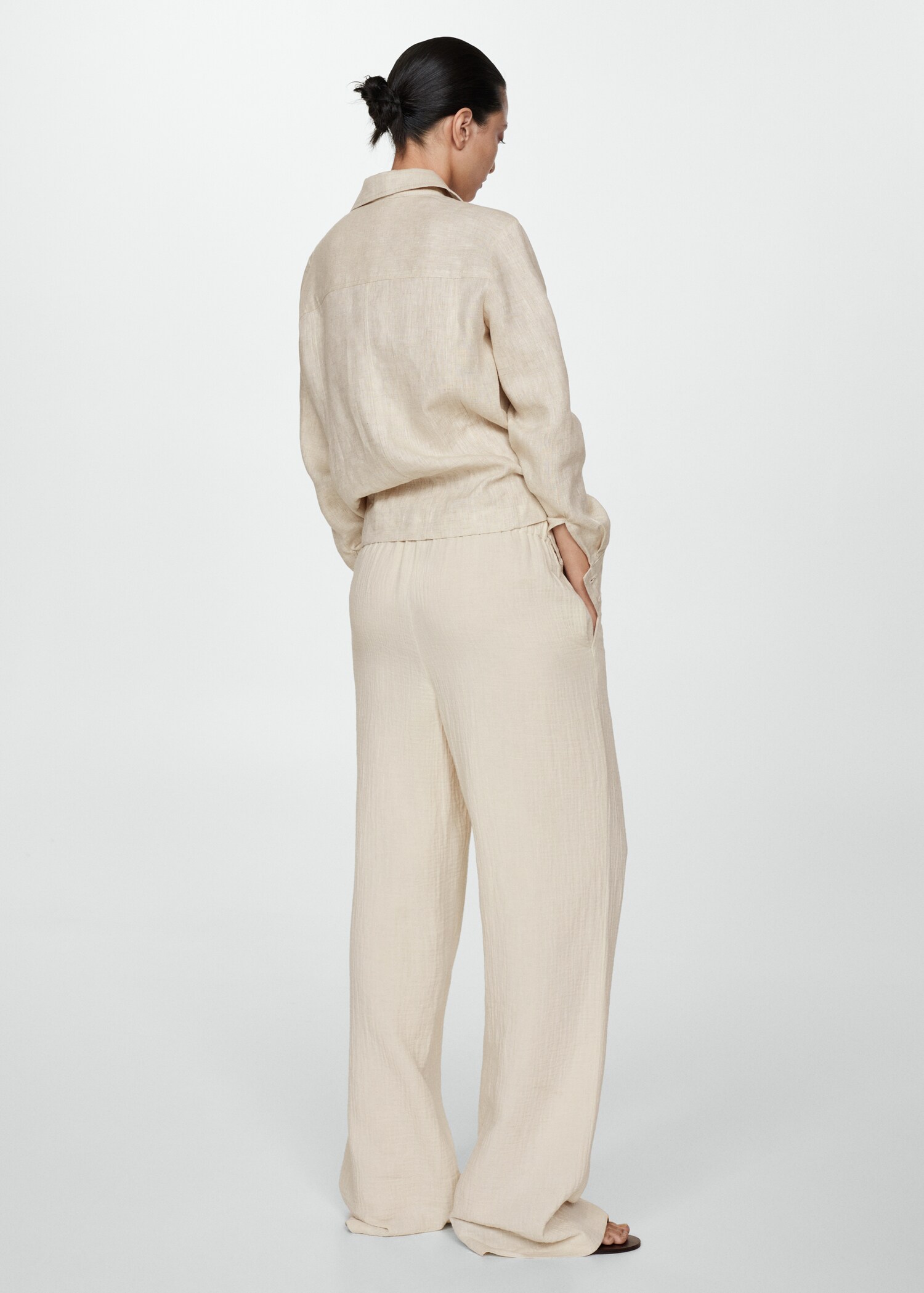 Cotton wideleg trousers - Reverse of the article