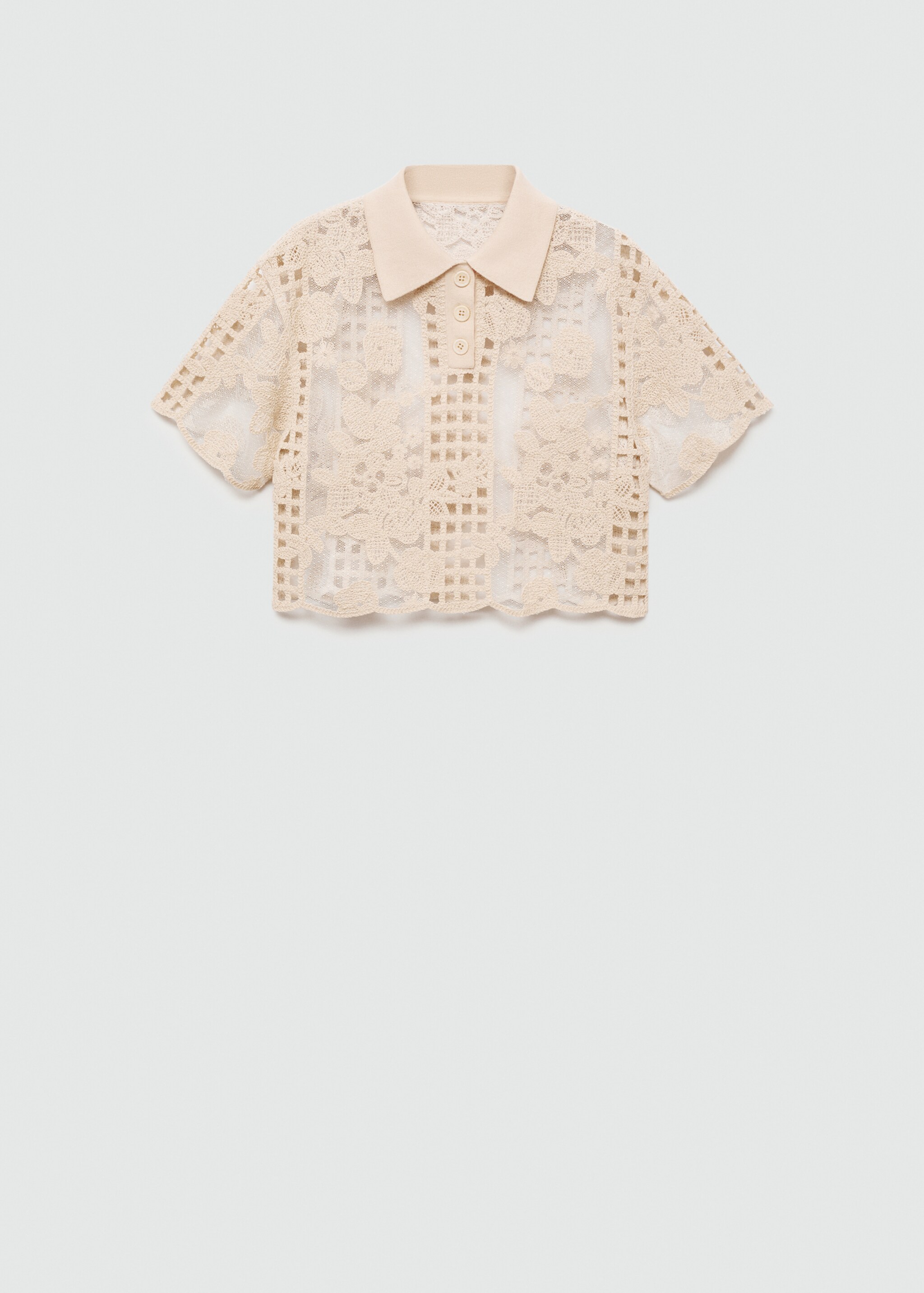 Embroidered blouse with openwork details - Article without model