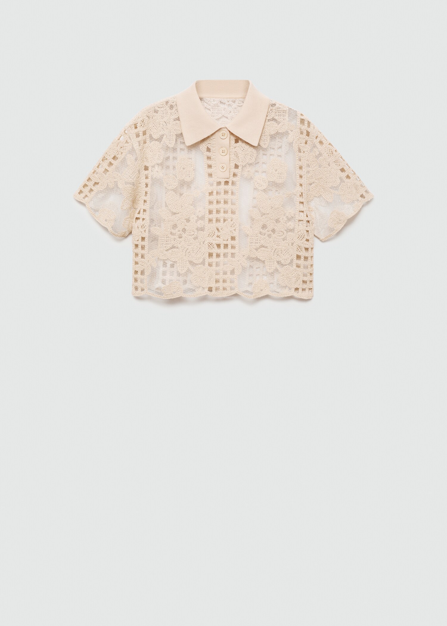 Embroidered blouse with openwork details - Article without model