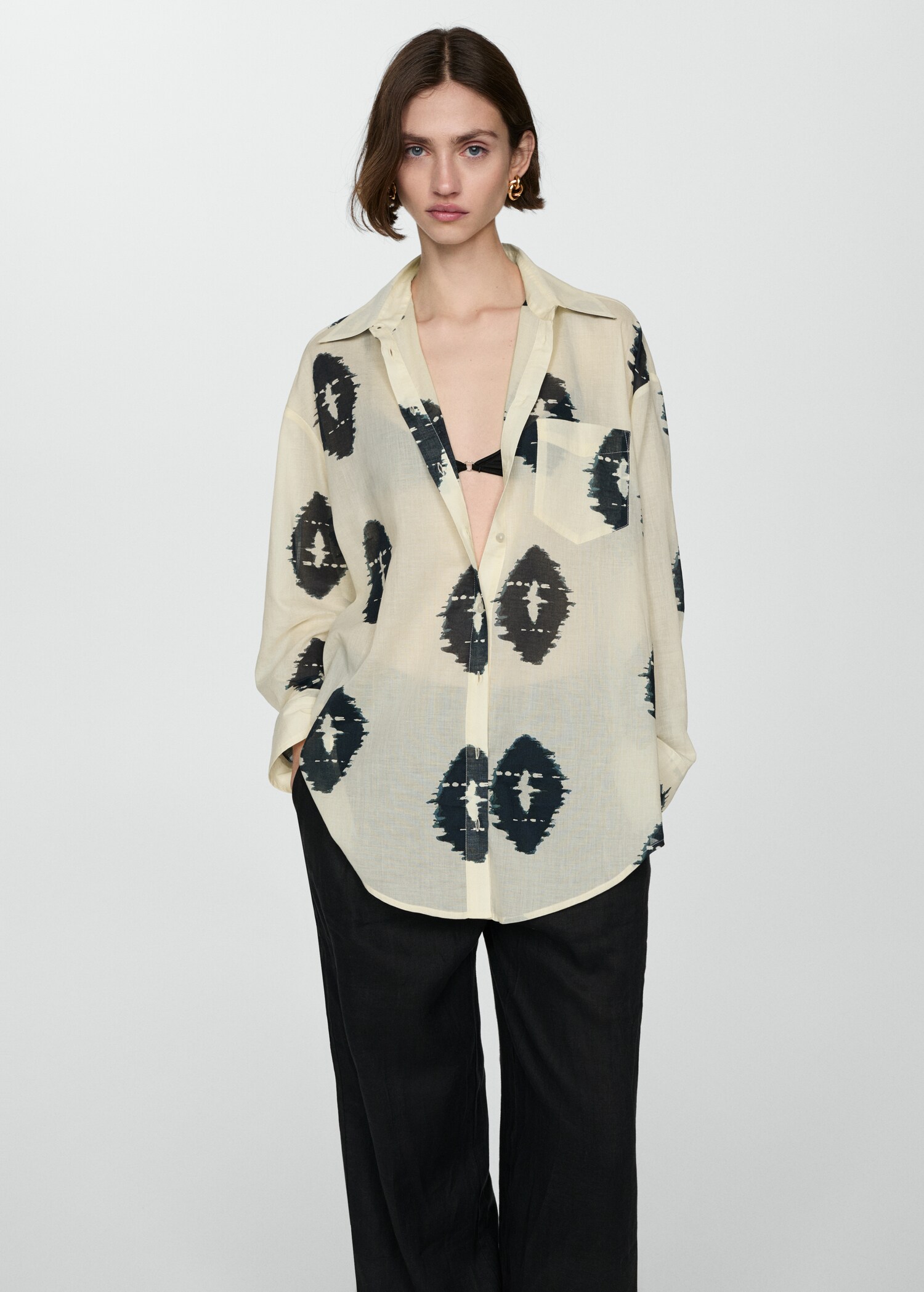 Semi-transparent printed shirt - Details of the article 6