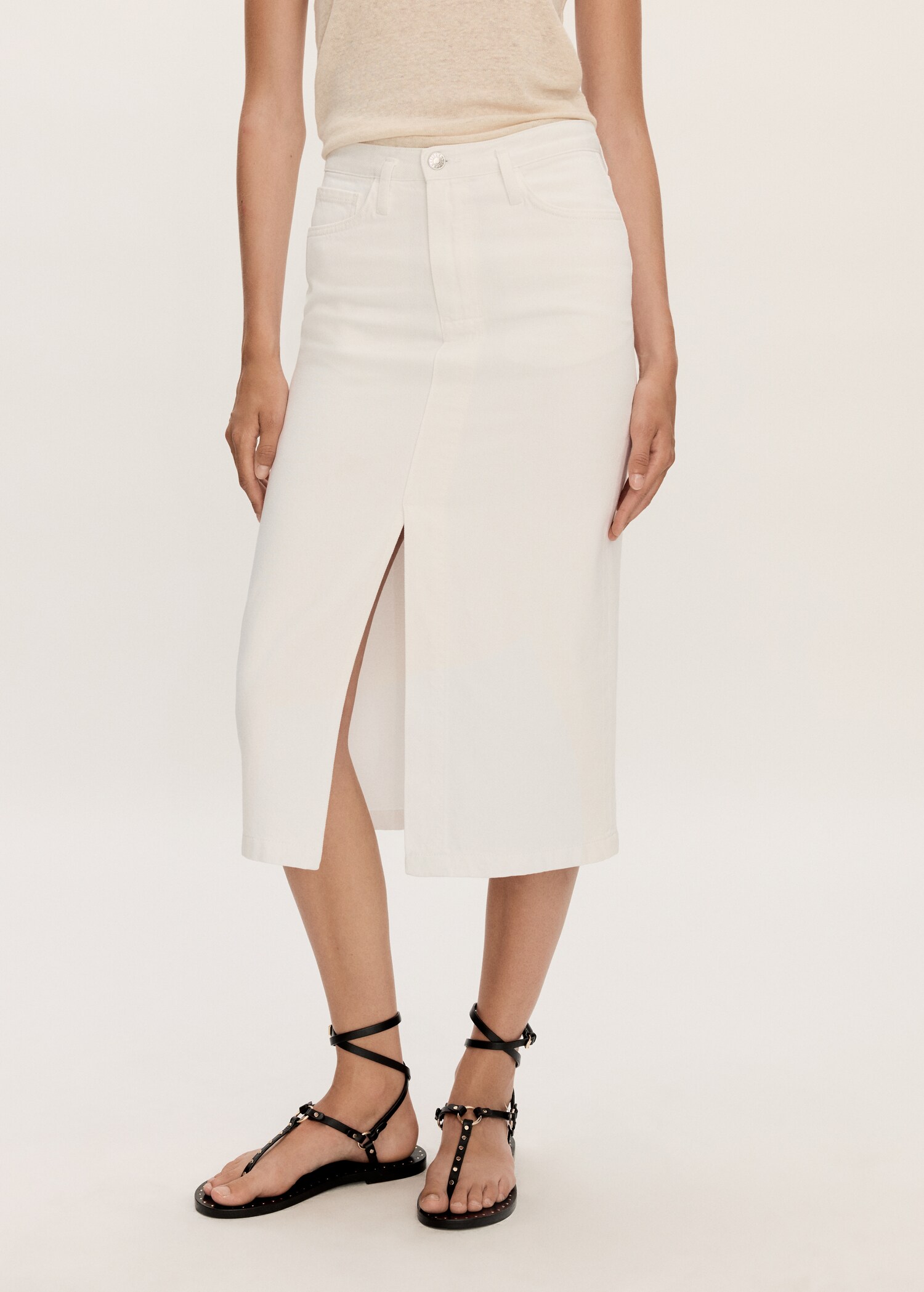 Slit denim skirt - Medium plane