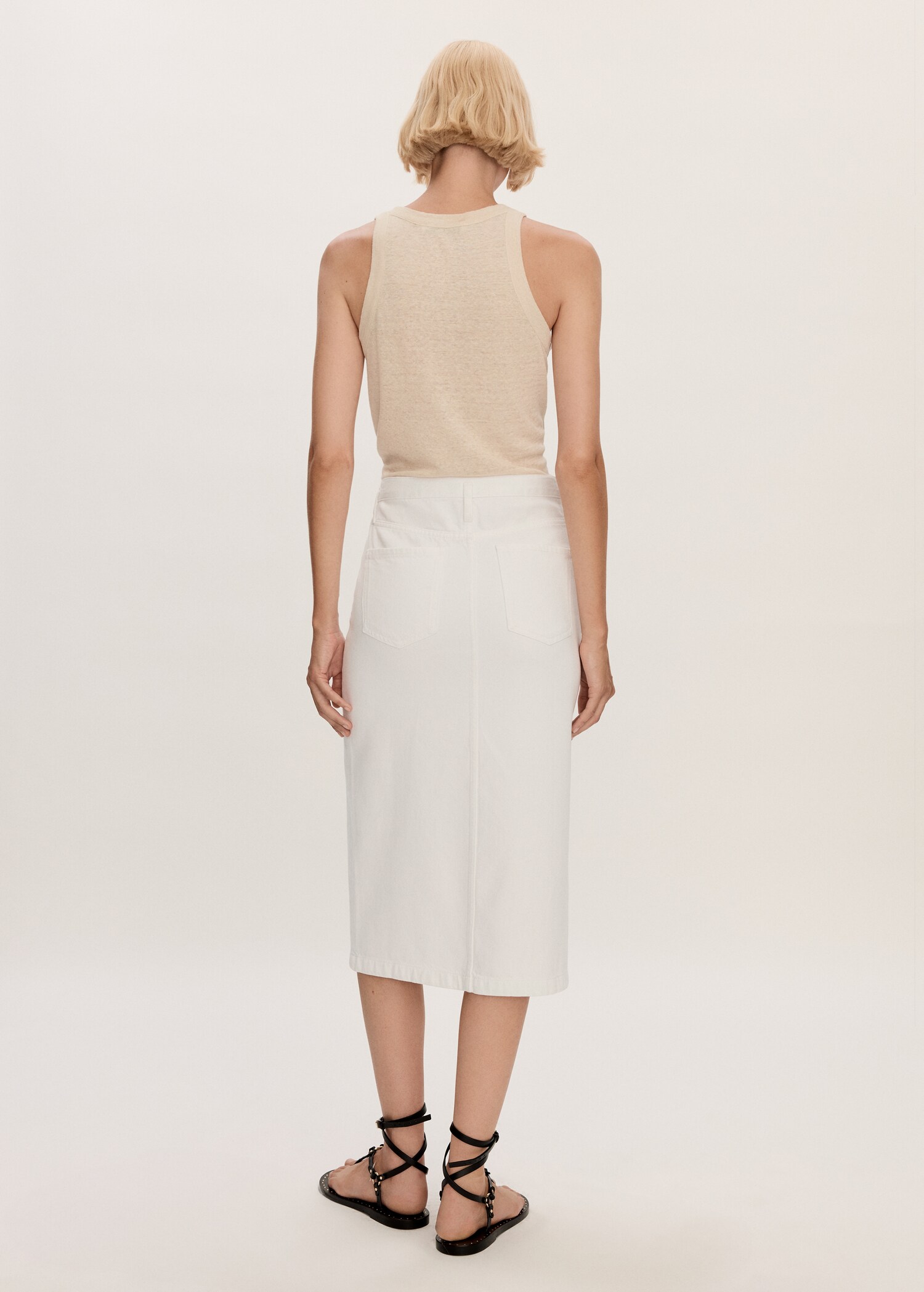 Slit denim skirt - Reverse of the article