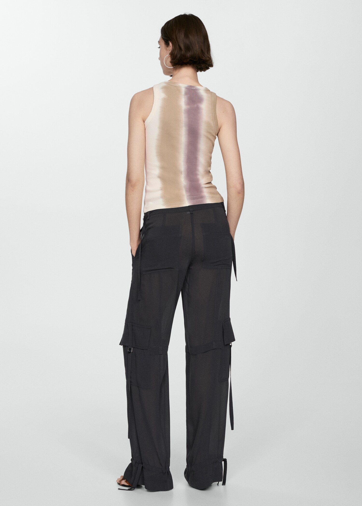Geripptes Tie-Dye-Top - Rückseite des Artikels