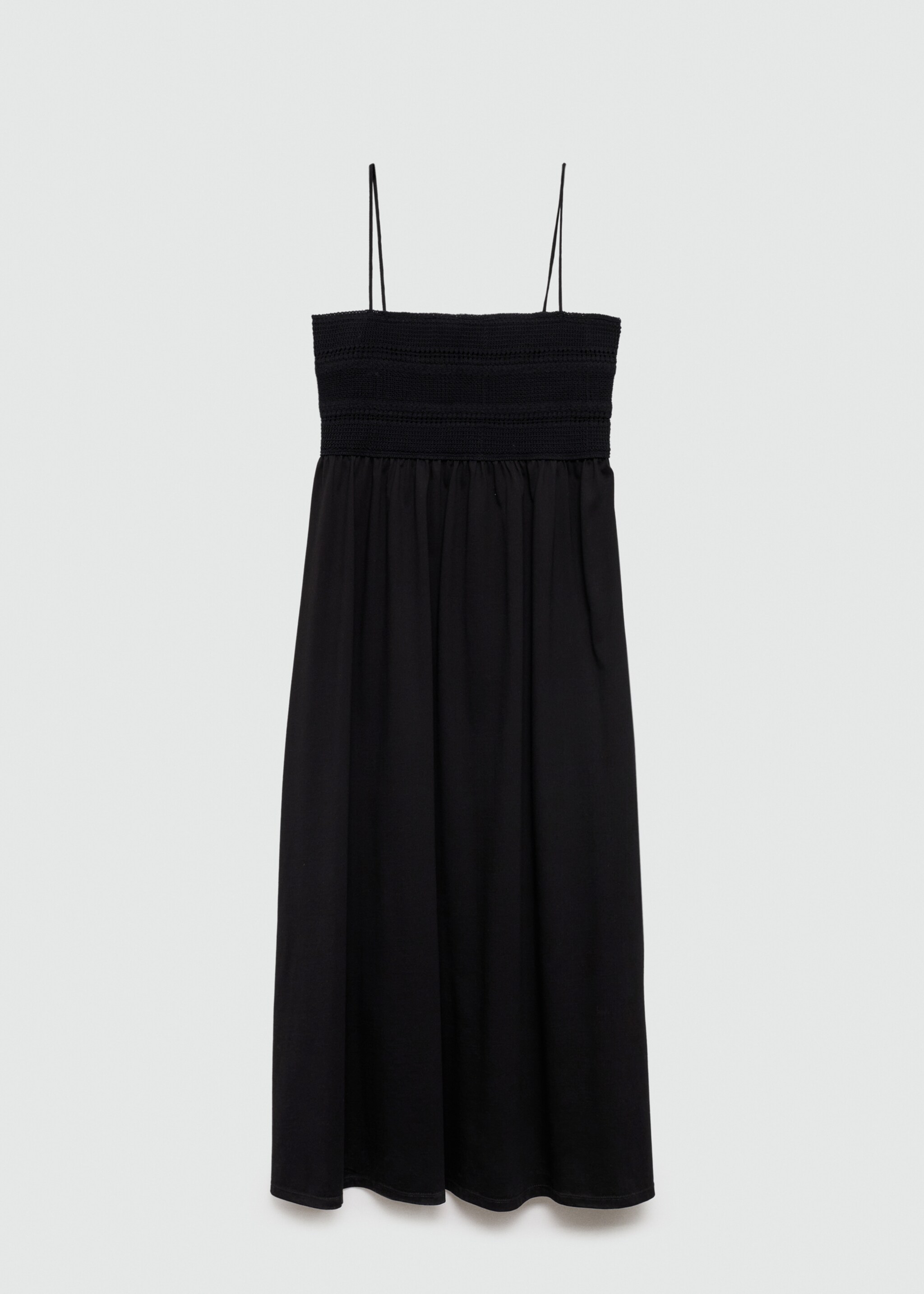 Flared midi-dress - Article without model, Black. Ref: 77040360-00.
