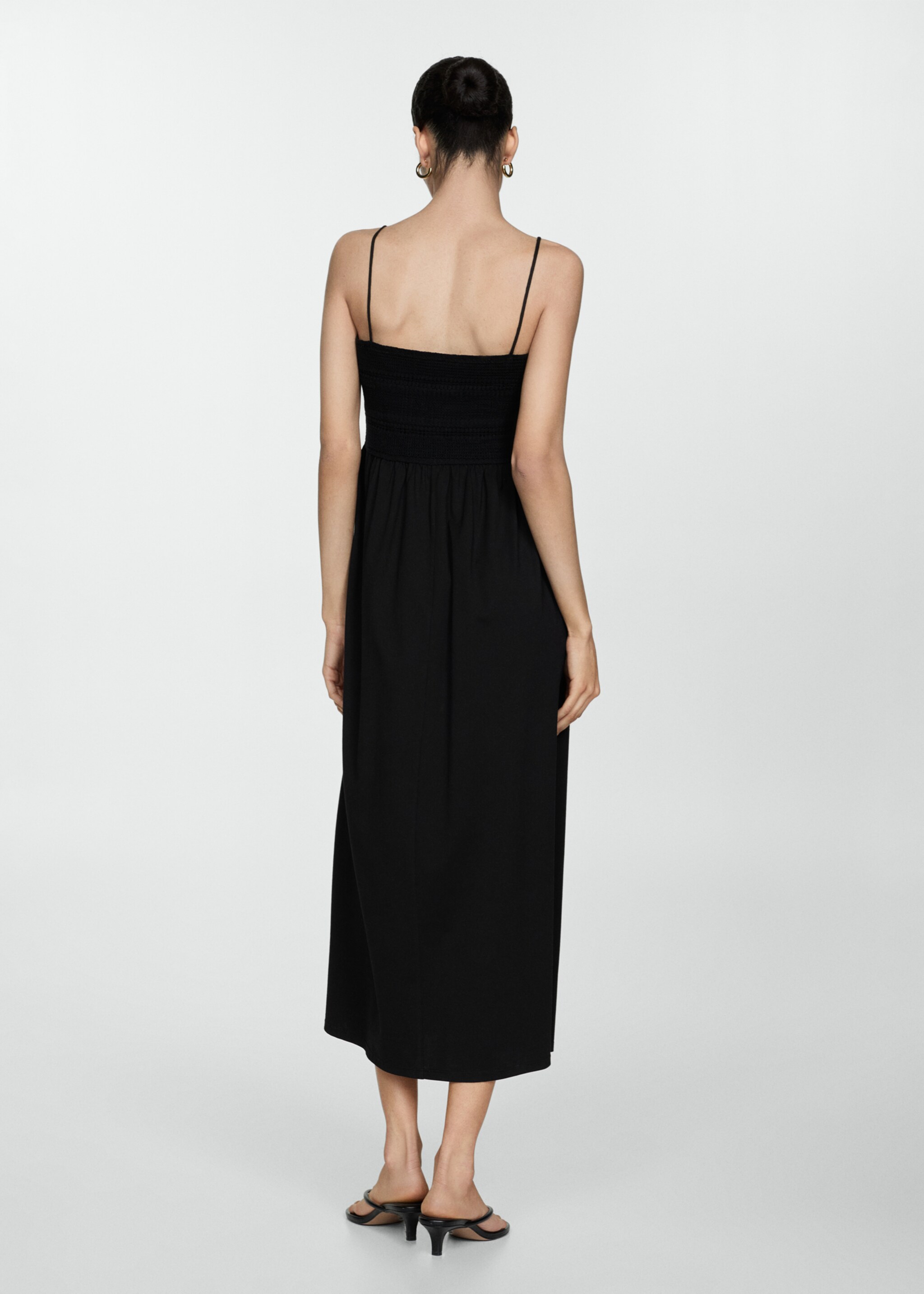 Flared midi-dress - Reverse of the article, Black. Ref: 77040360-00.