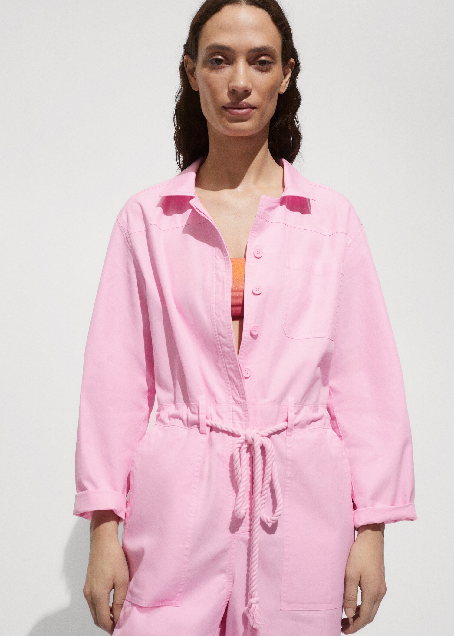 Jumpsuit with long drawstring - Medium plane