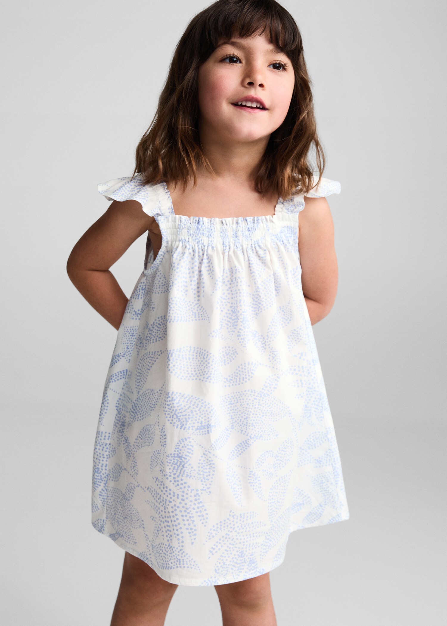 Vestido estampado hojas - Plano medio