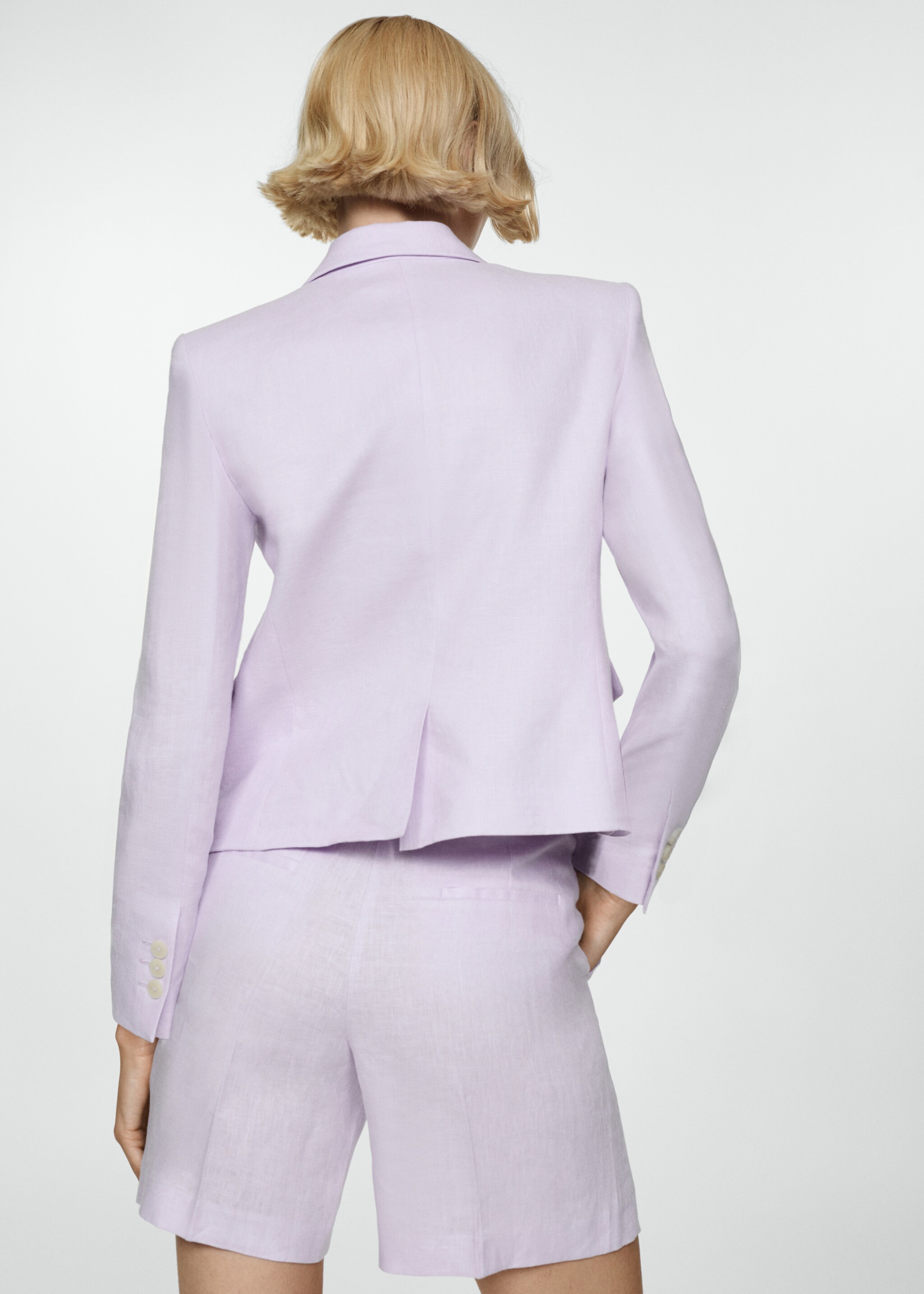 Cropped linen suit jacket - Reverse of the article