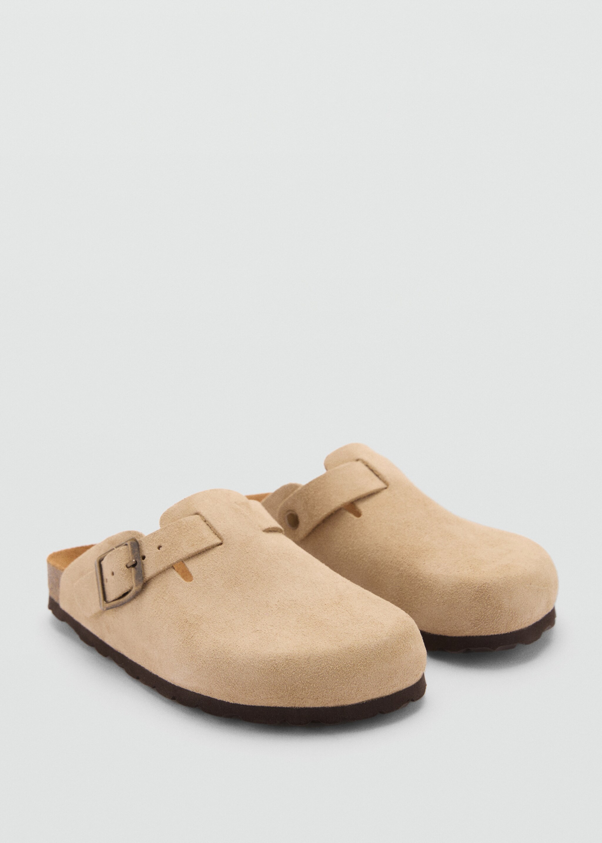 Leather clogs with buckle - Medium plane