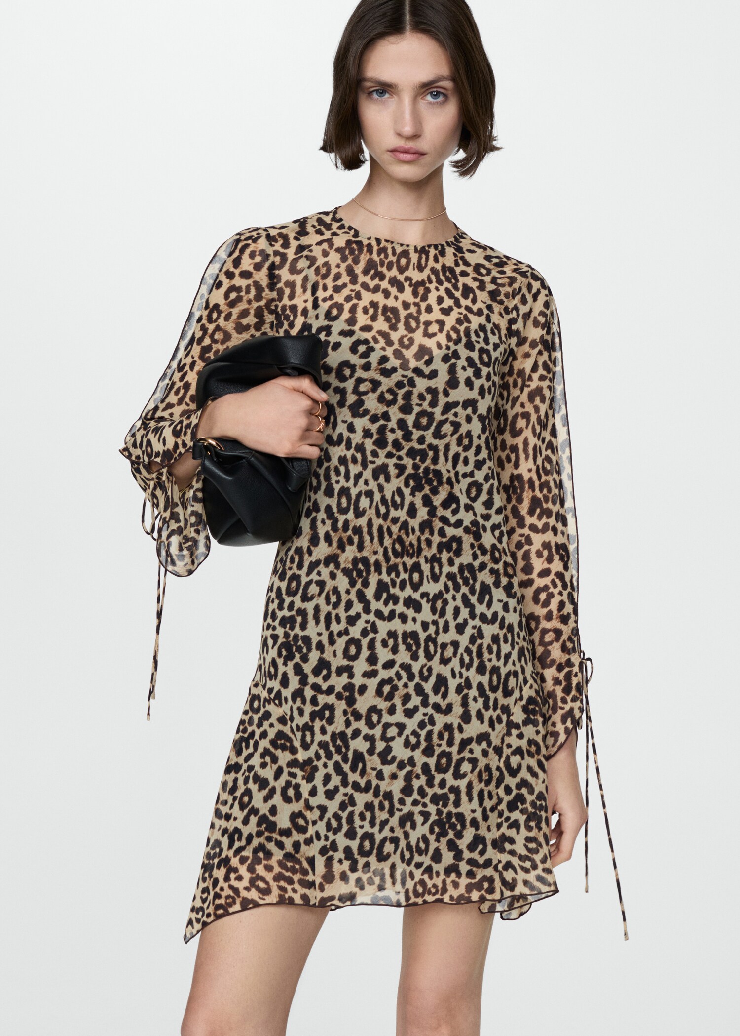 Short leopard-print dress - Medium plane