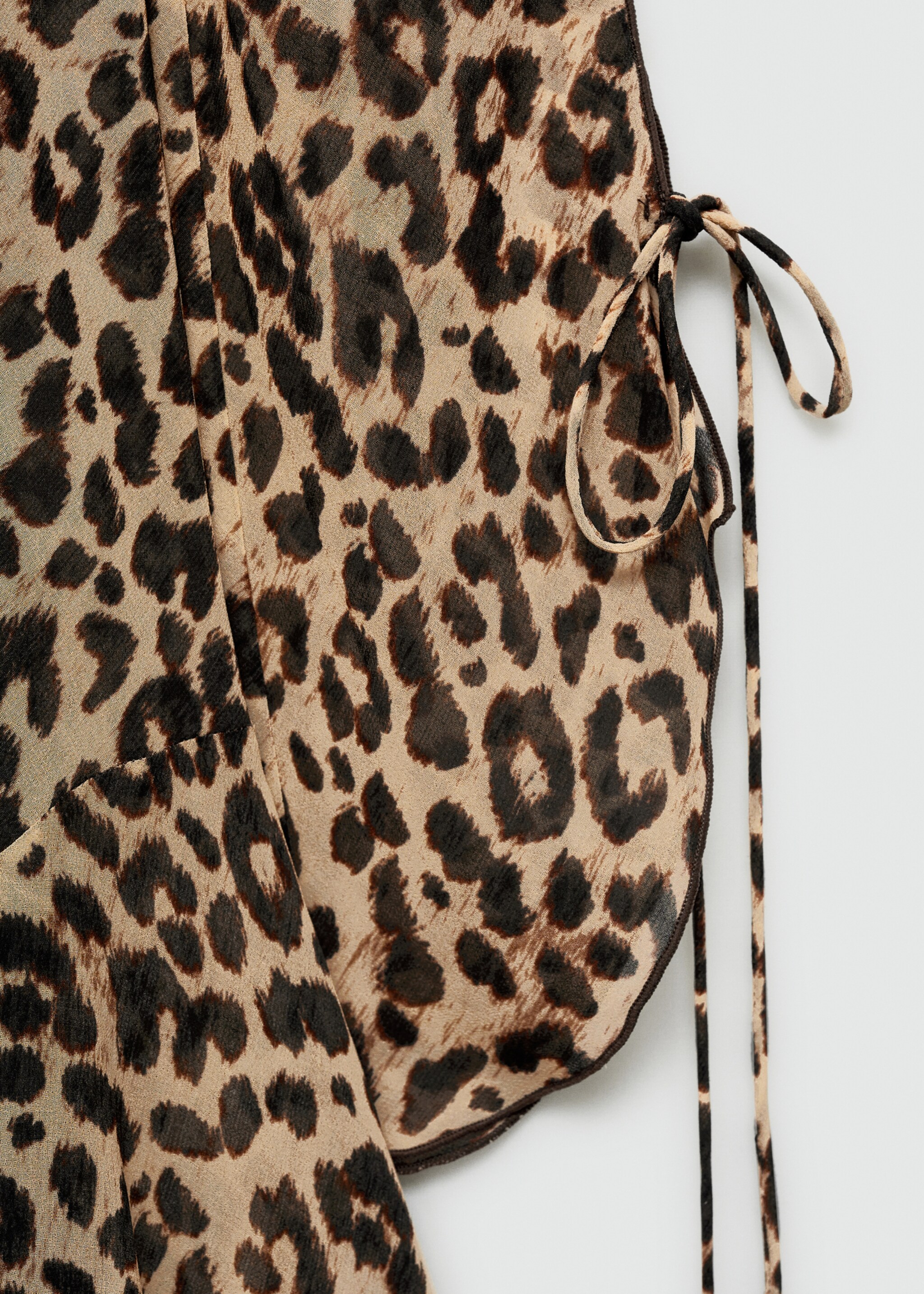 Short leopard-print dress - Details of the article 8, Black. Ref: 77040377-00.