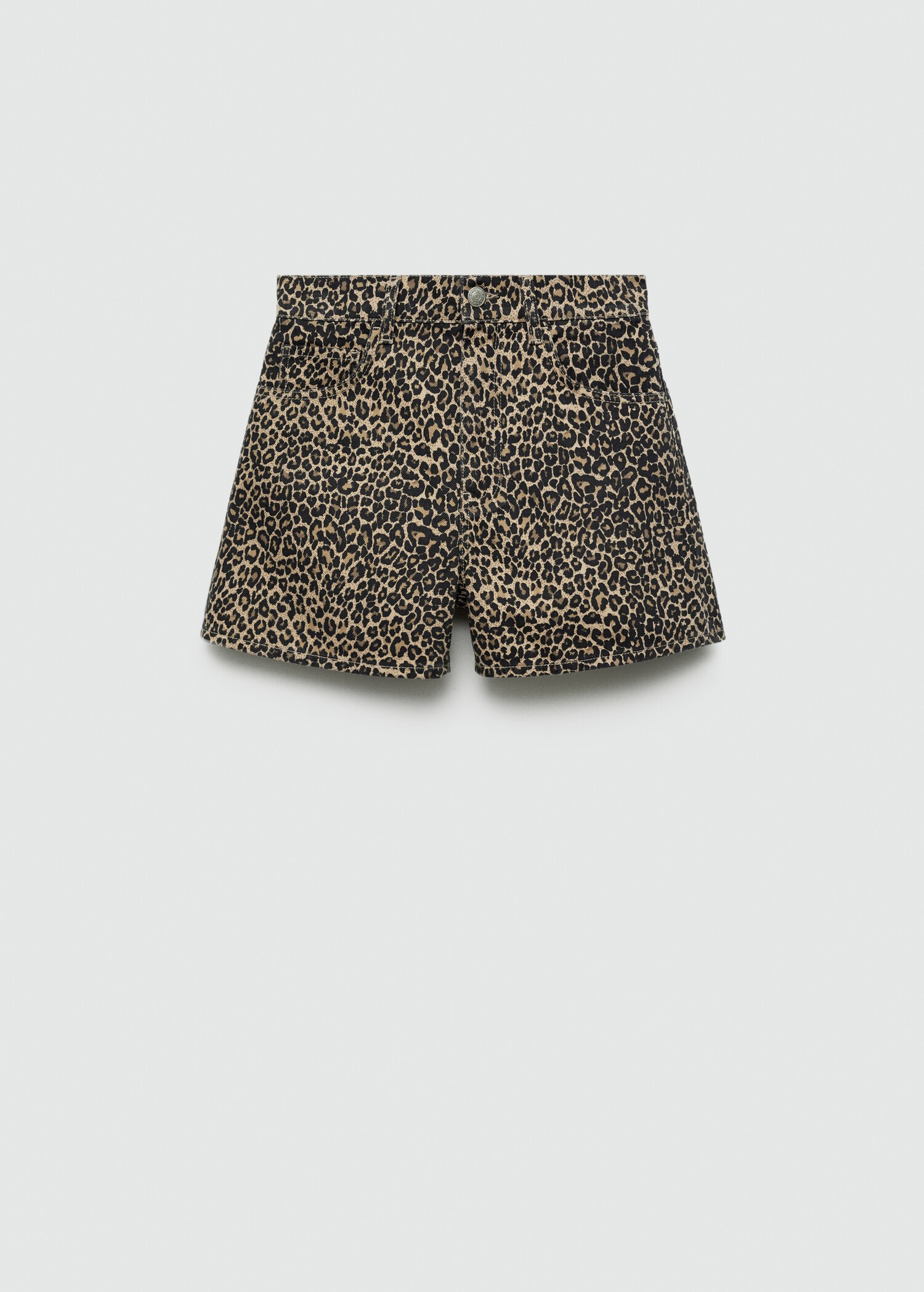 Leopard-print straight shorts - Article without model