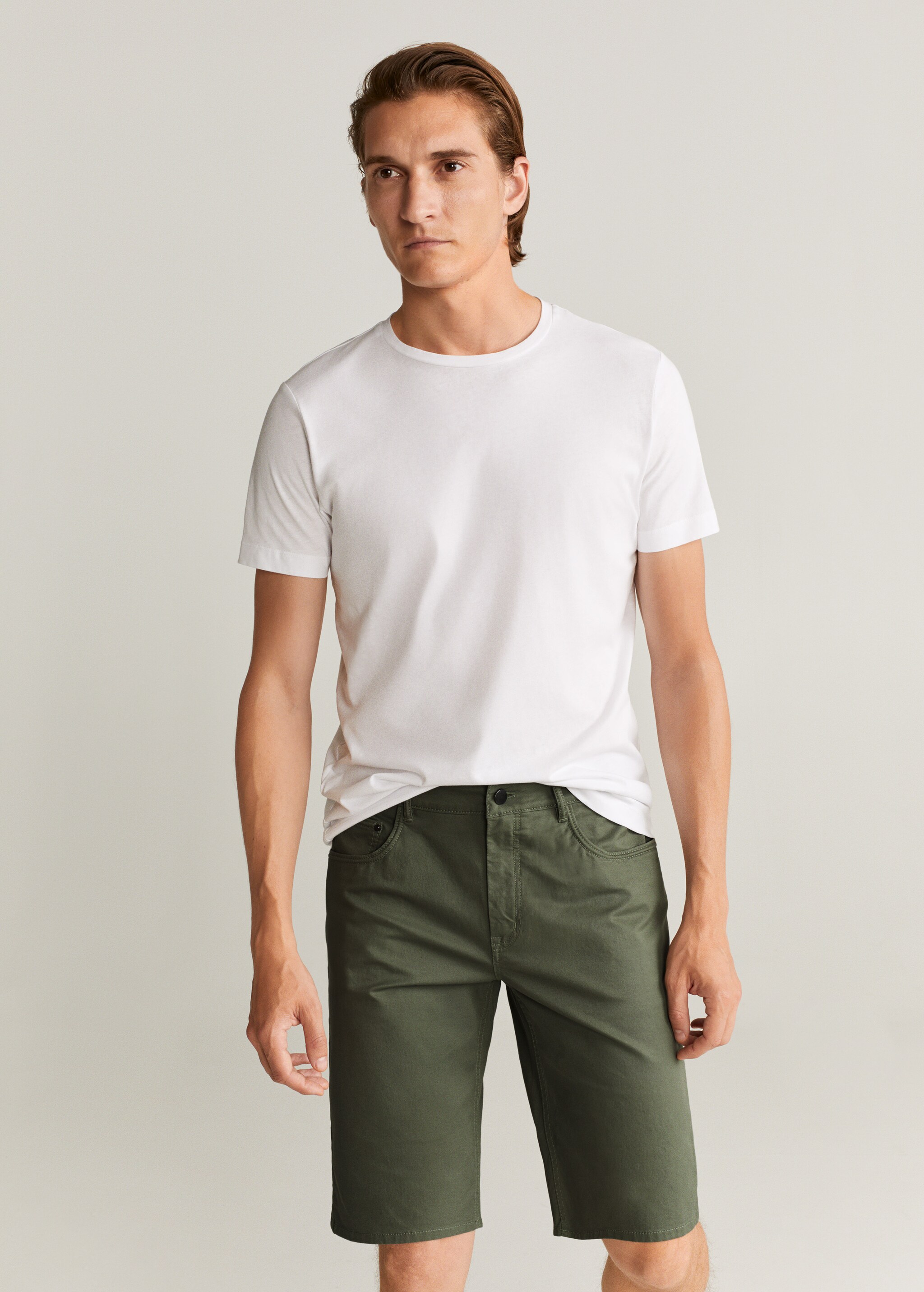 Bermudas algodón bolsillos - Plano medio