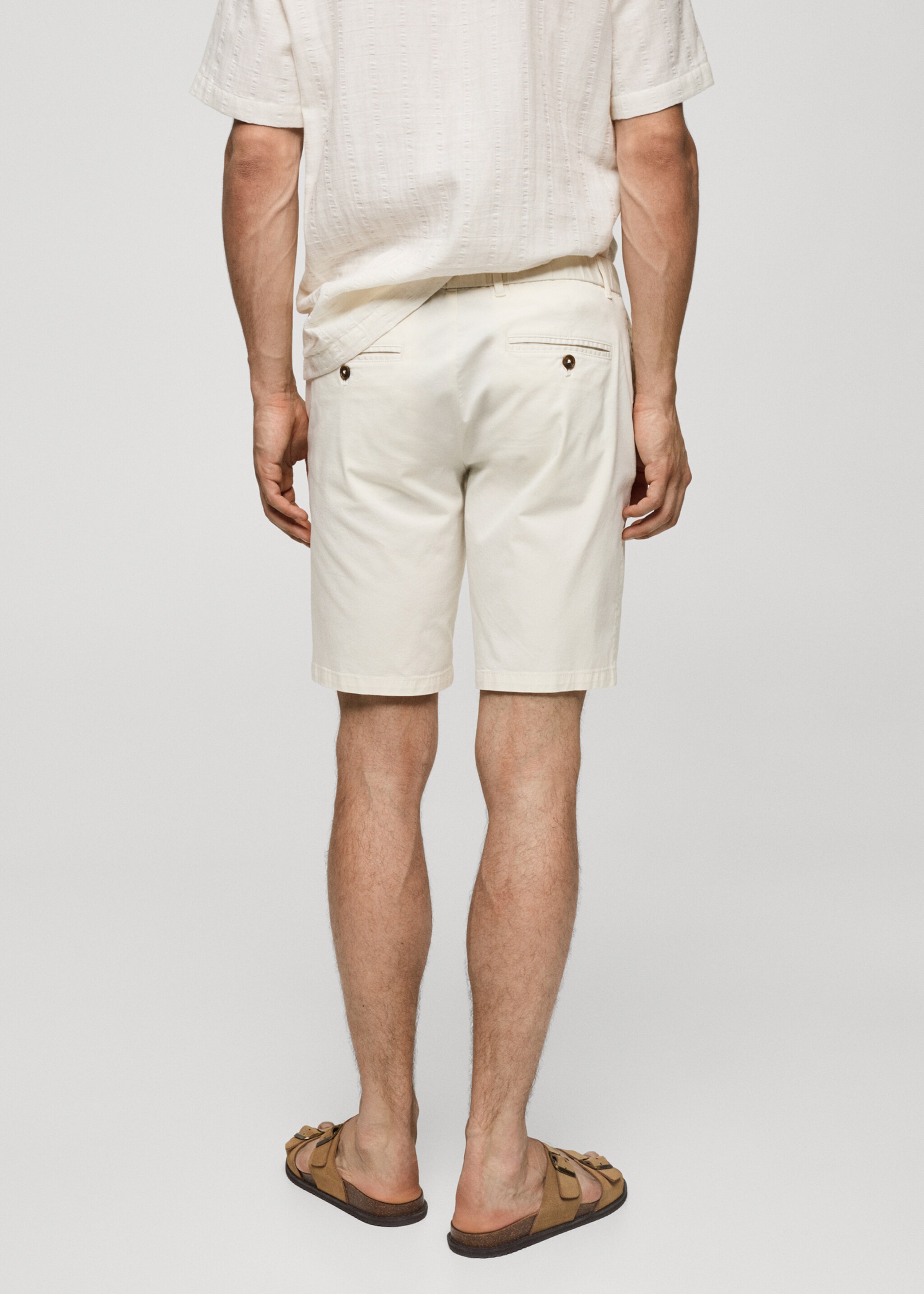 Slim-fit chino cotton bermuda shorts - Reverse of the article