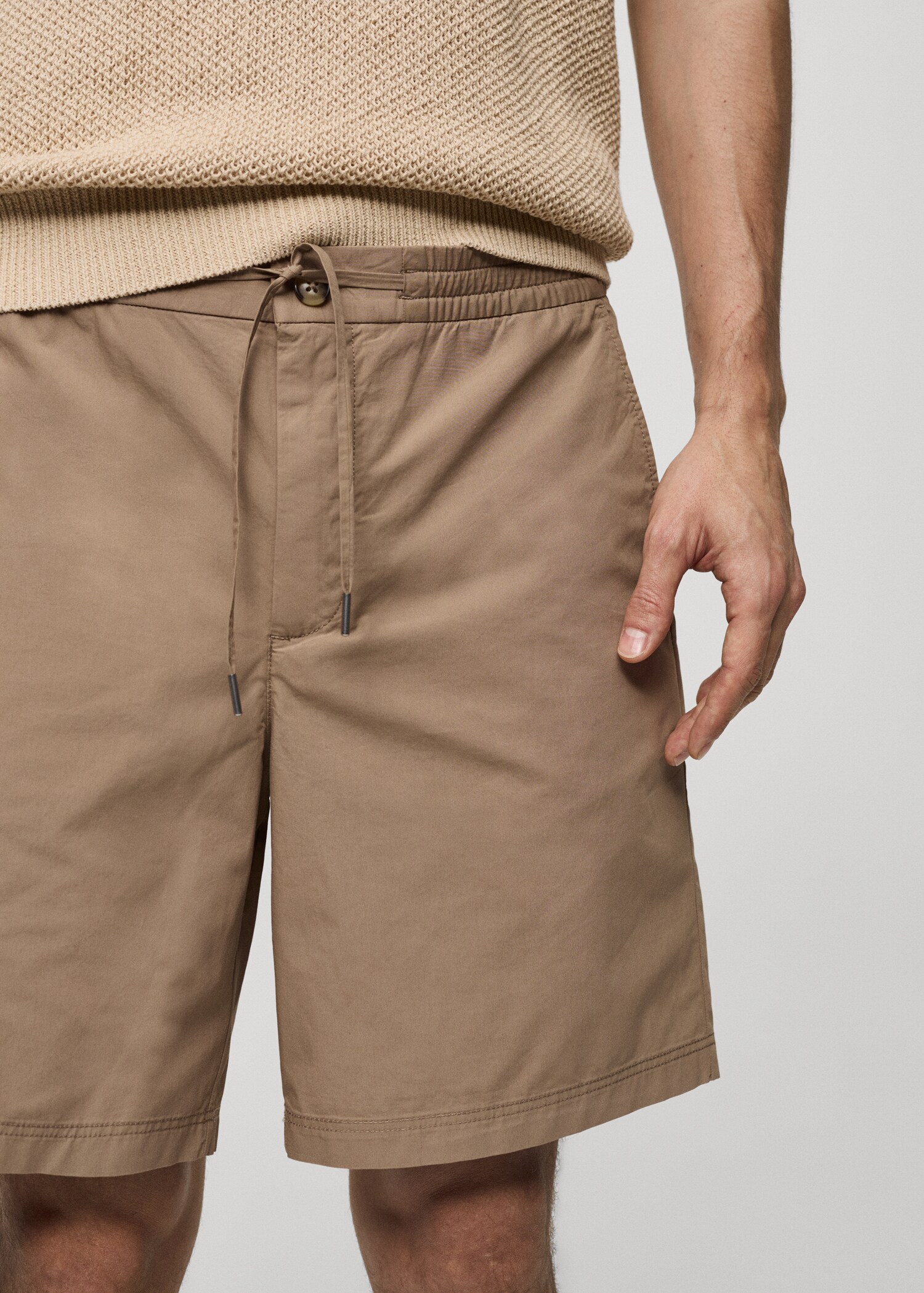 100% cotton bermuda shorts with drawstring - Details of the article 1