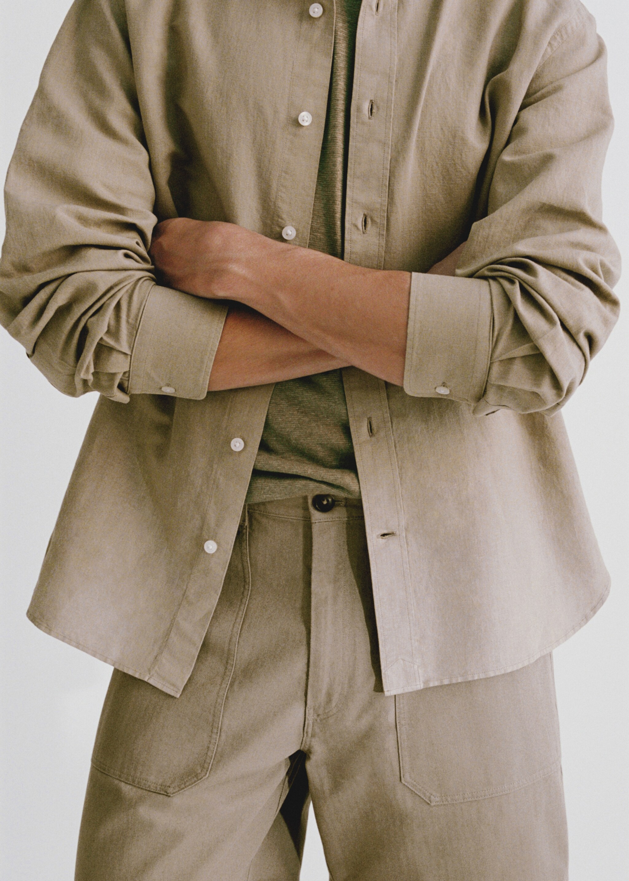 100% herringbone cotton bermuda shorts - Details of the article 3