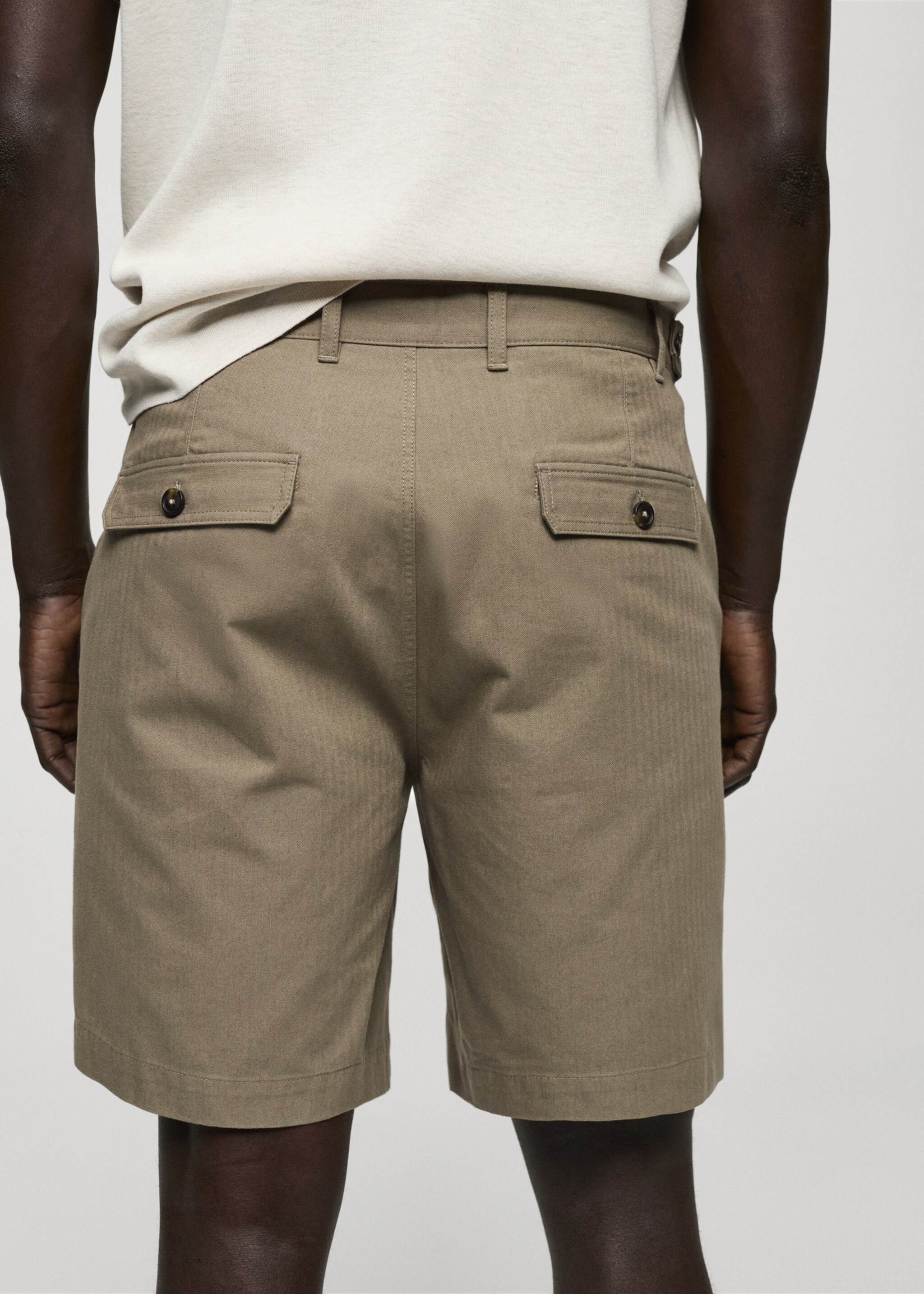 100% herringbone cotton bermuda shorts - Details of the article 6