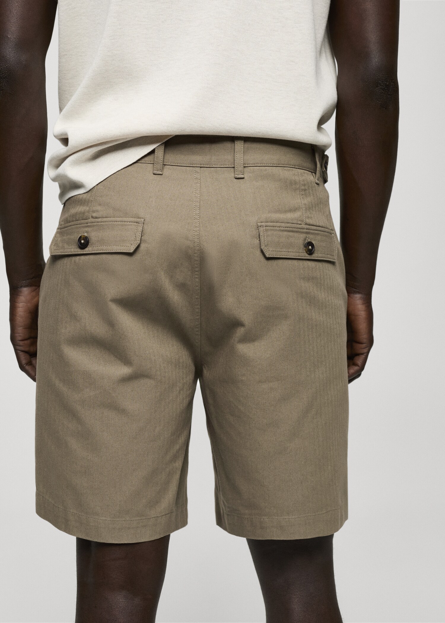 100% herringbone cotton bermuda shorts - Details of the article 6