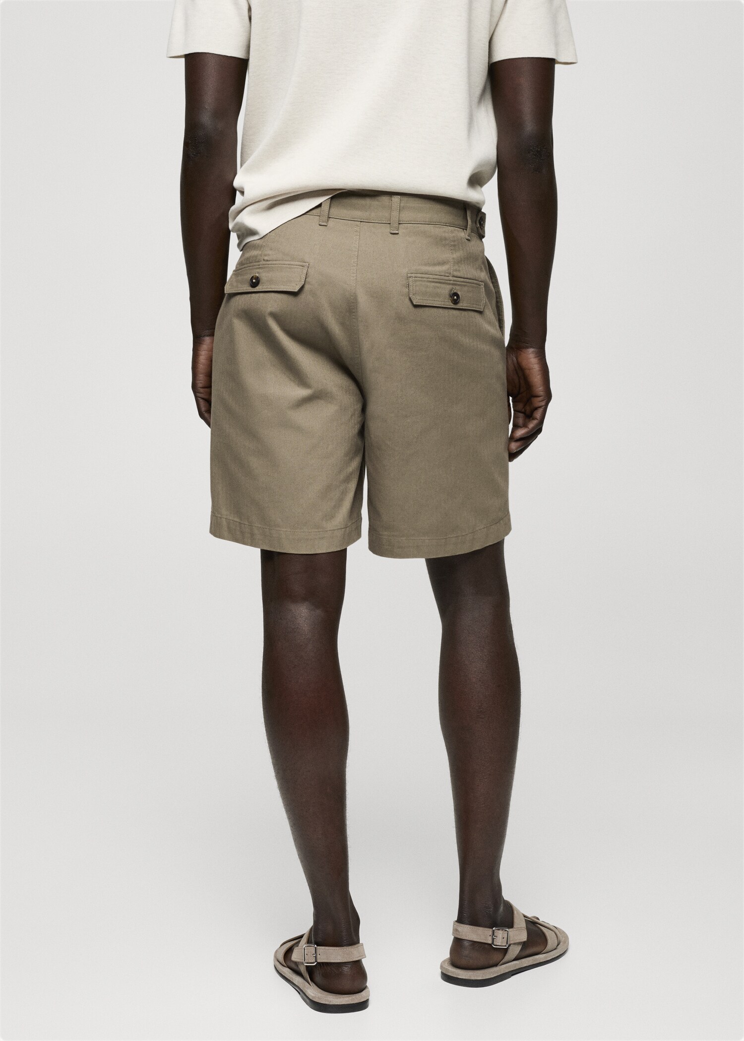 100% herringbone cotton bermuda shorts - Reverse of the article