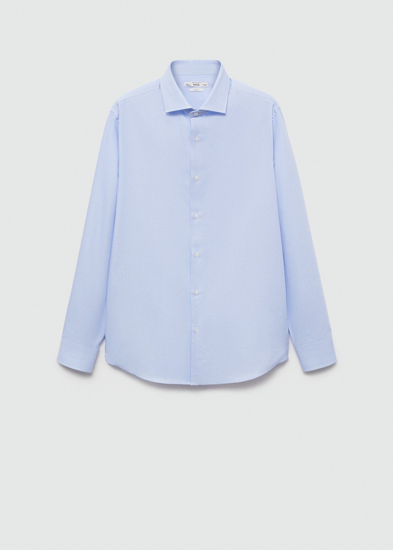 Slim-fit micro-print twill suit shirt - Article without model
