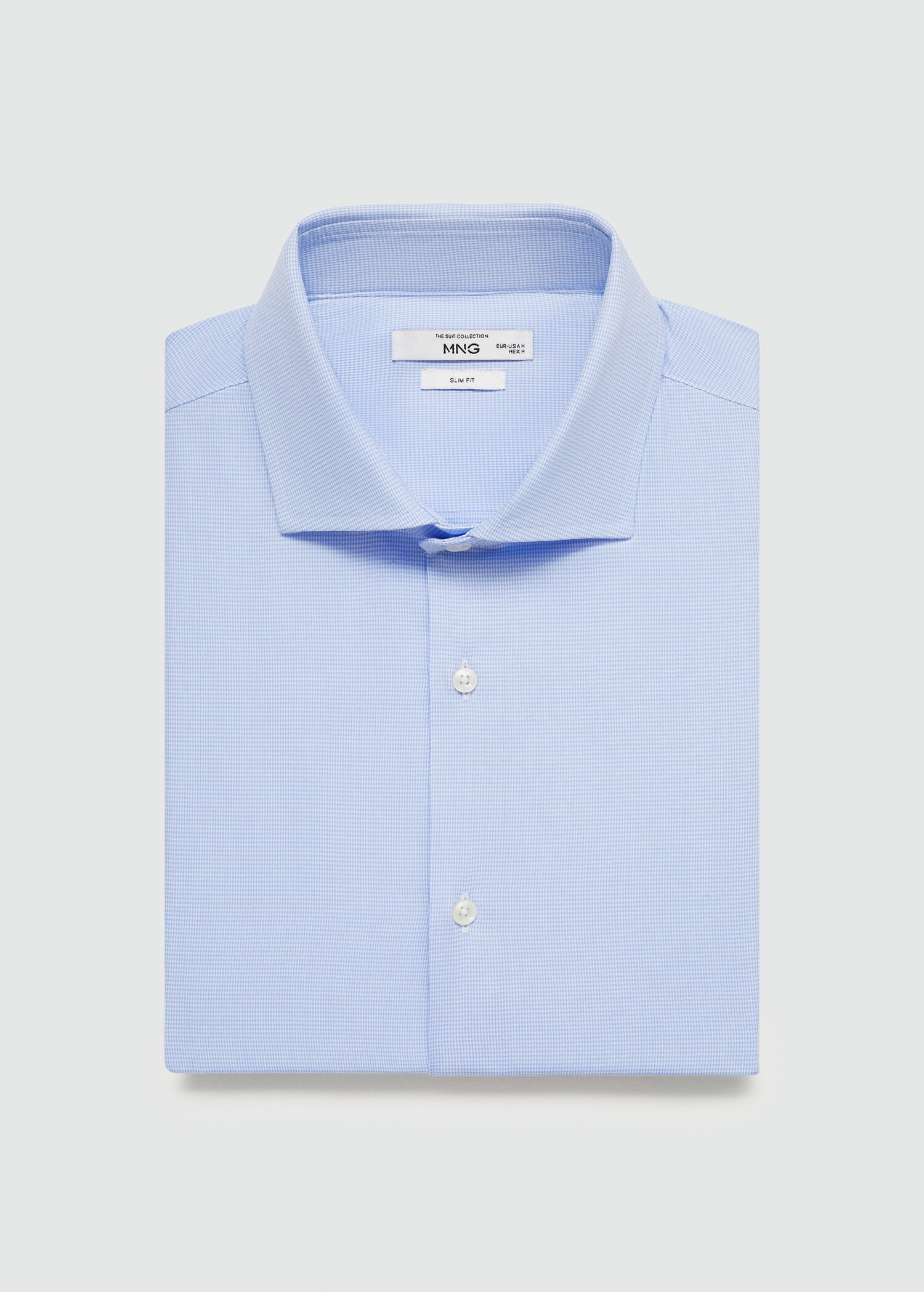 Slim-fit micro-print twill suit shirt - Details of the article 8