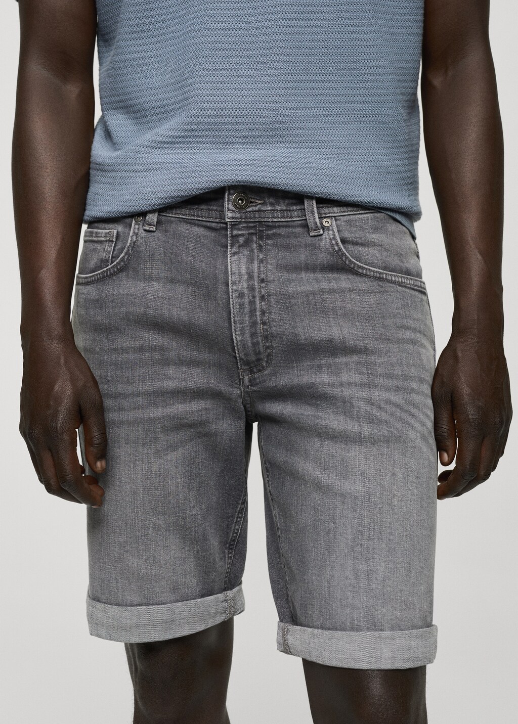 Slim-fit denim bermuda shorts - Men | MANGO OUTLET USA