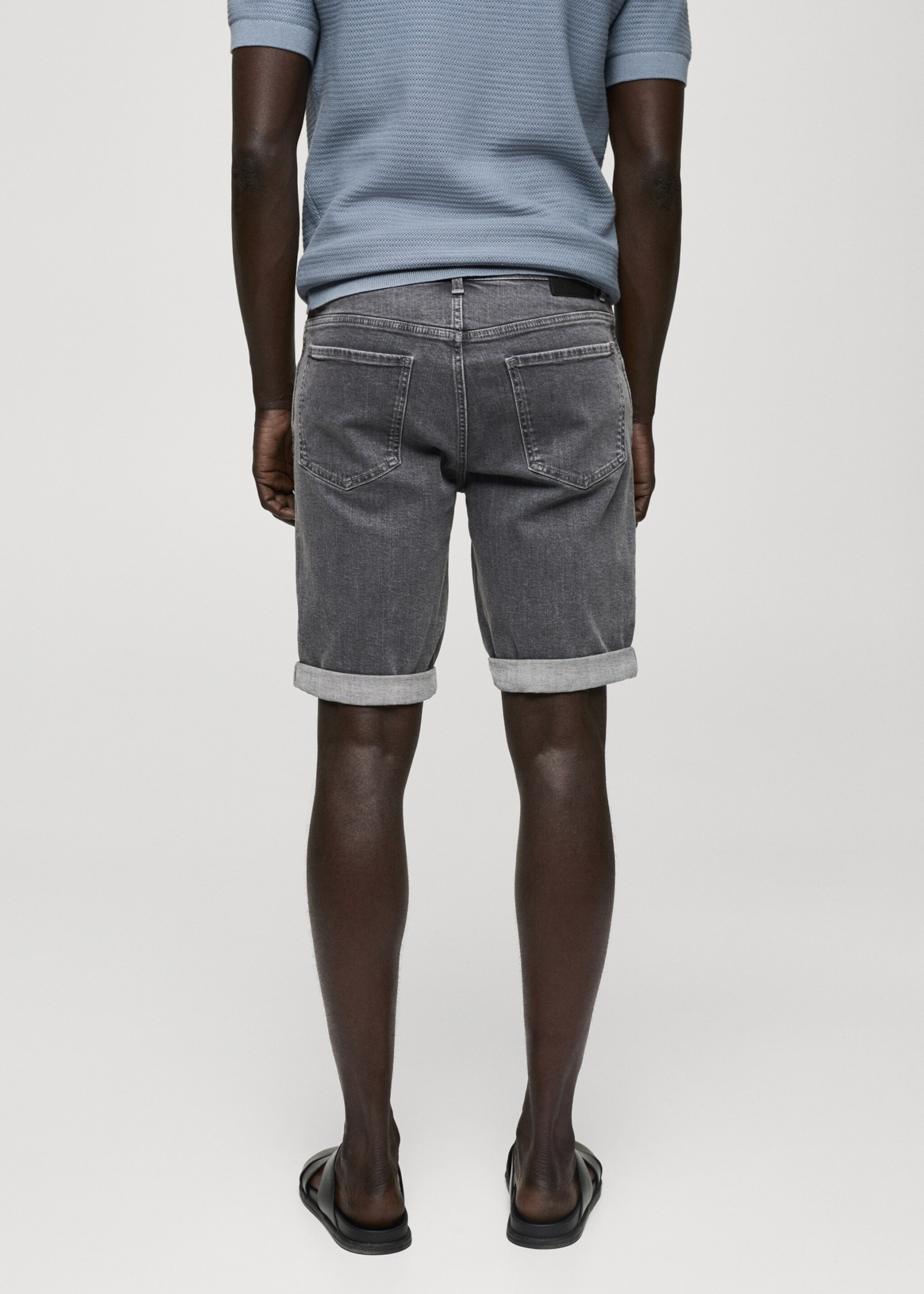 Slim-fit denim bermuda shorts - Reverse of the article