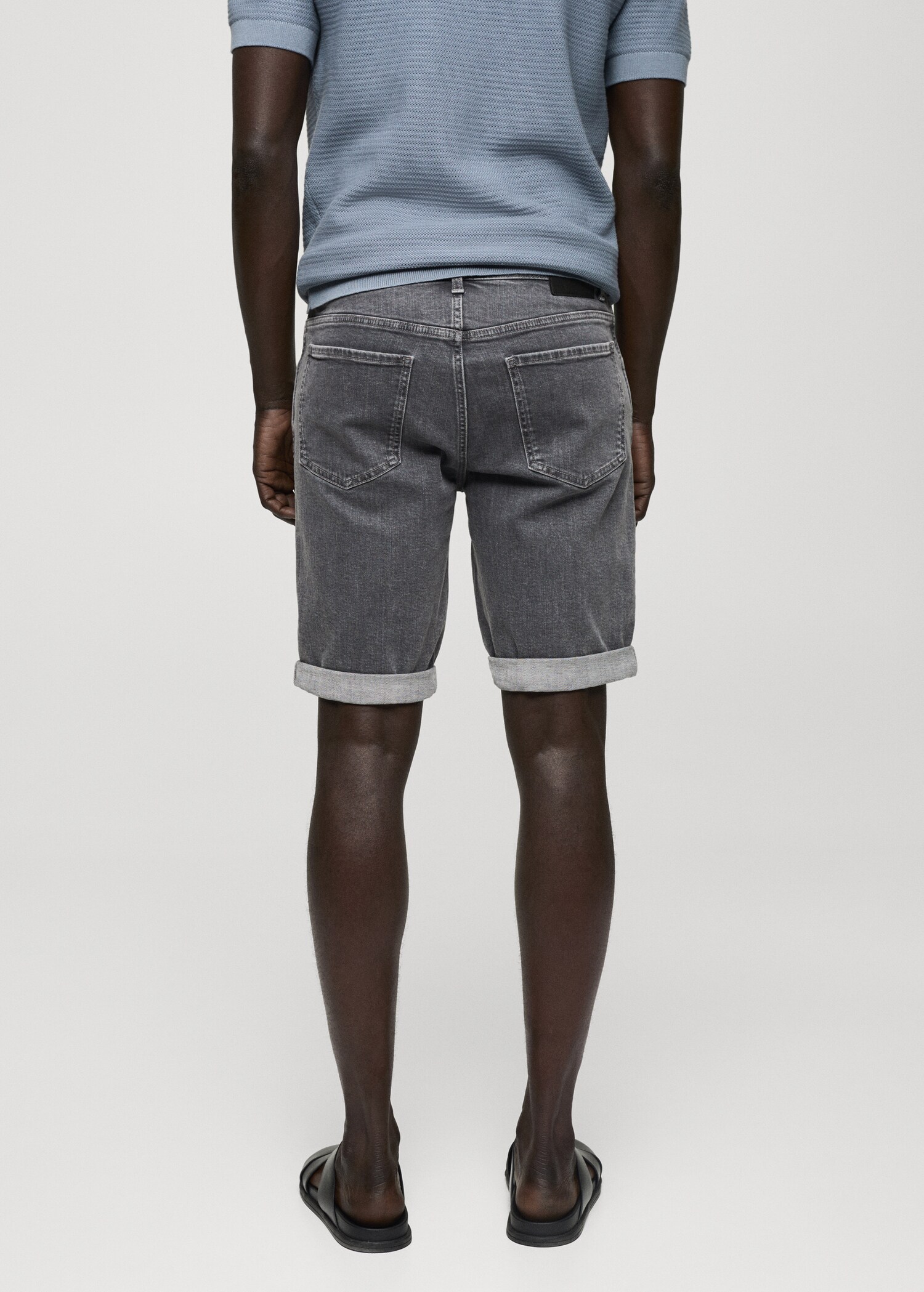 Slim Fit-Jeans-Bermudashorts - Rückseite des Artikels