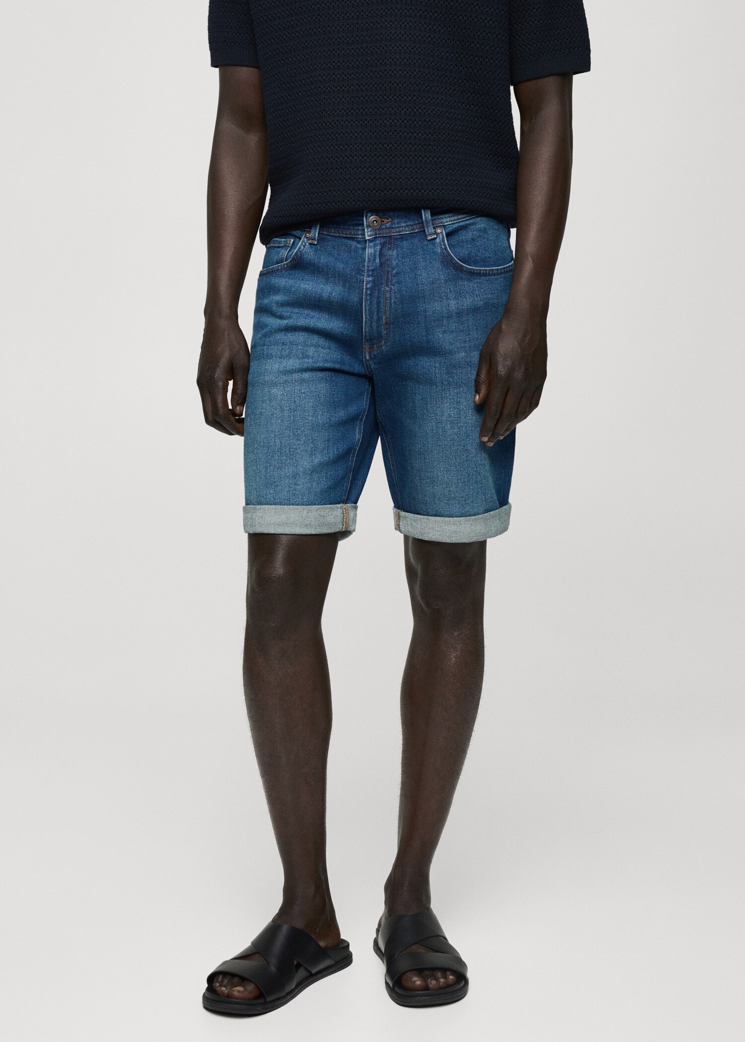 Slim Fit-Jeans-Bermudashorts - Mittlere Ansicht