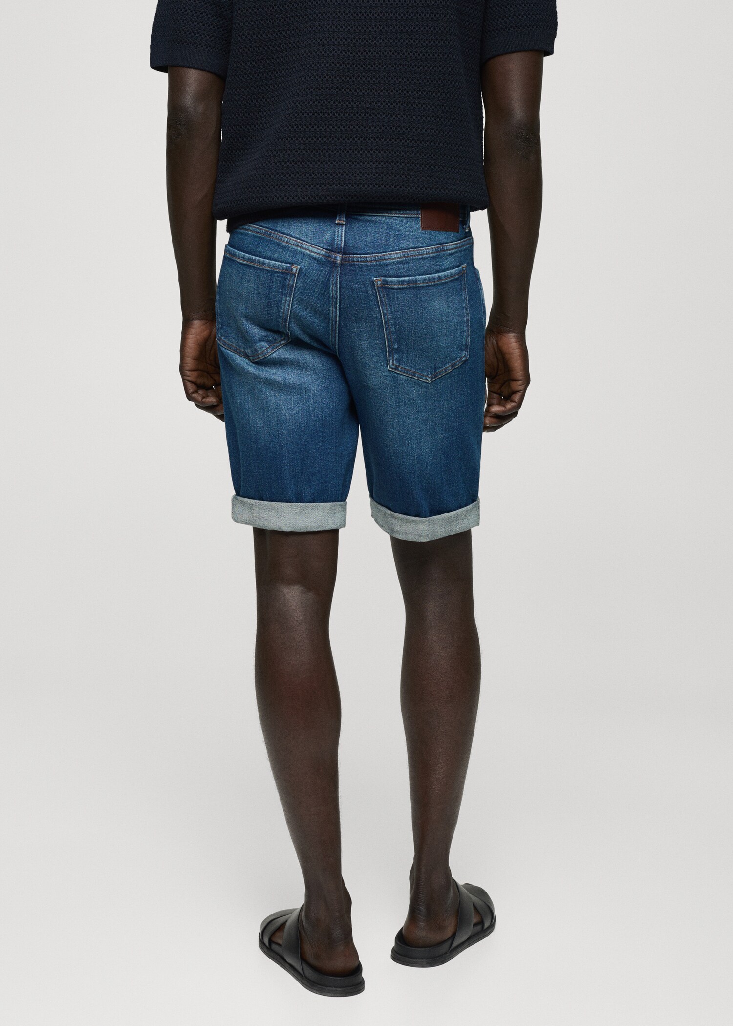 Slim Fit-Jeans-Bermudashorts - Rückseite des Artikels