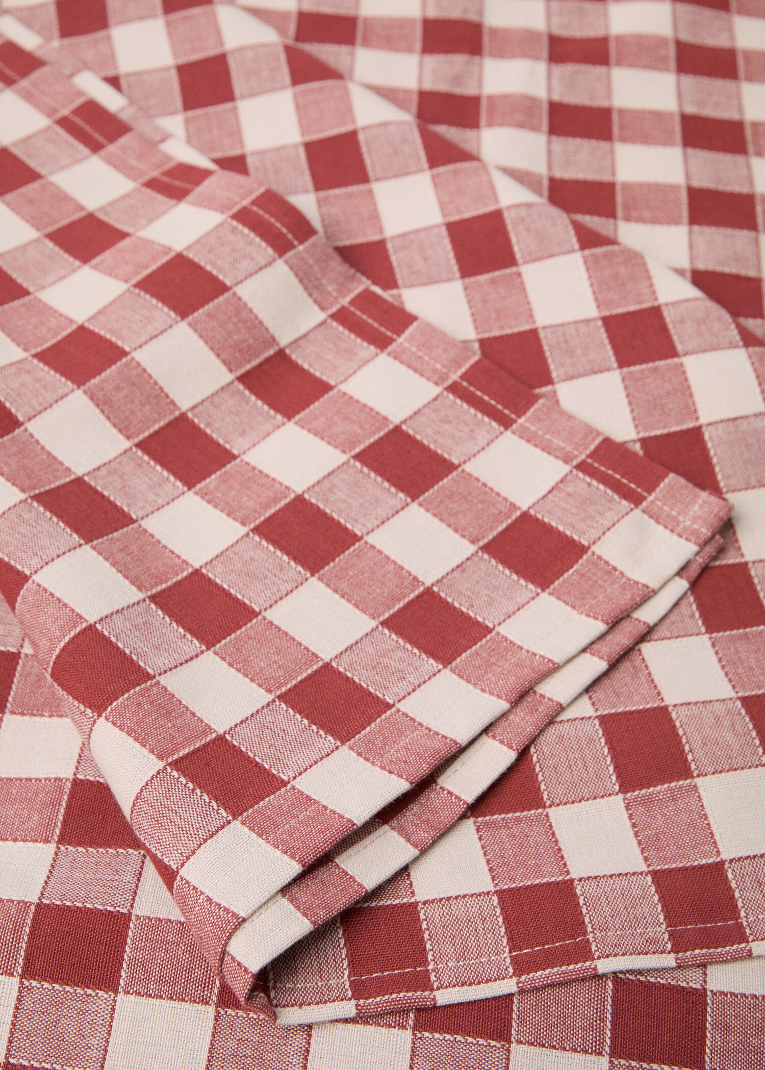 Check cotton tablecloth for 6 to 8 diners - Details of the article 1