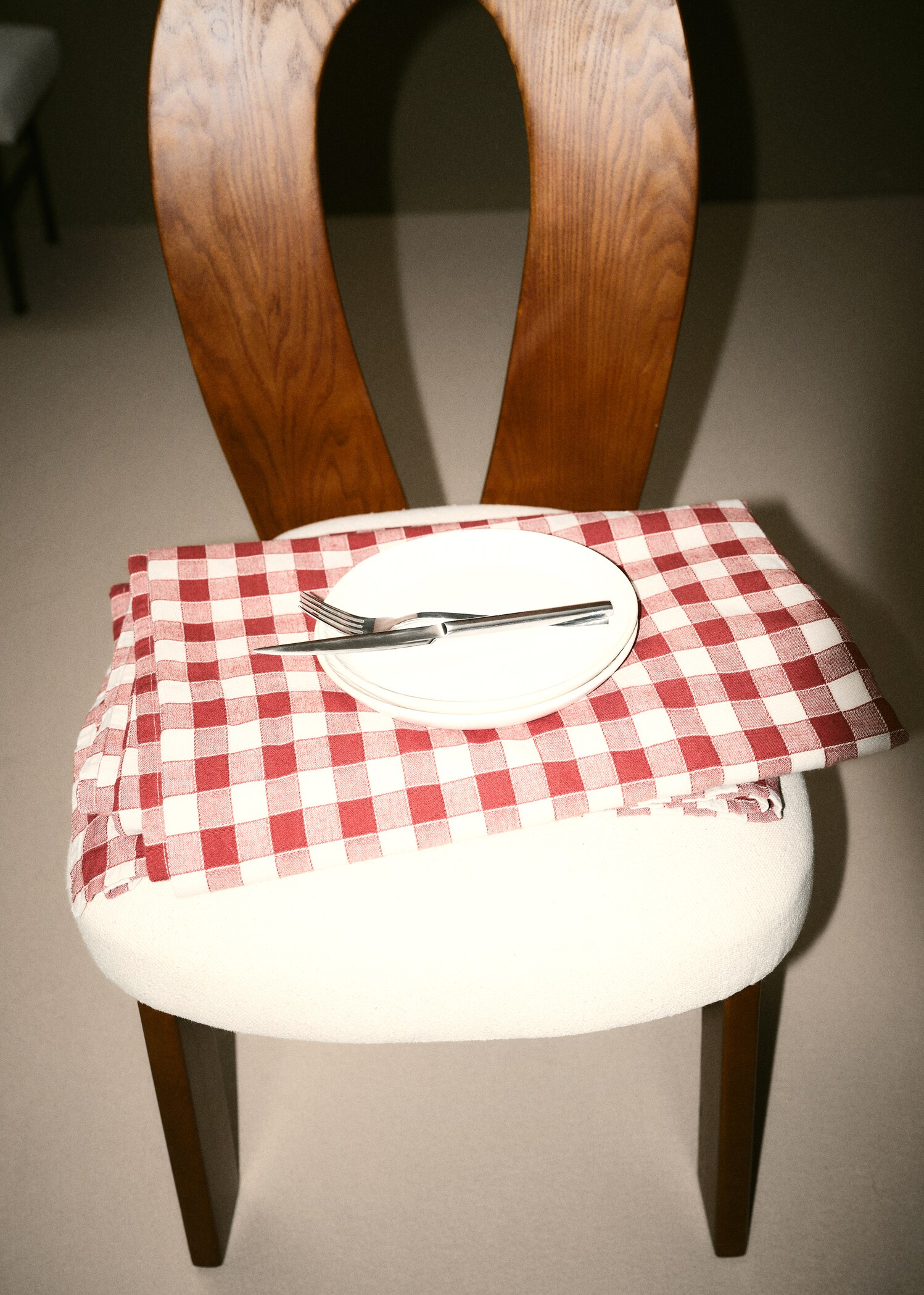 Check cotton tablecloth for 6 to 8 diners - Details of the article 6