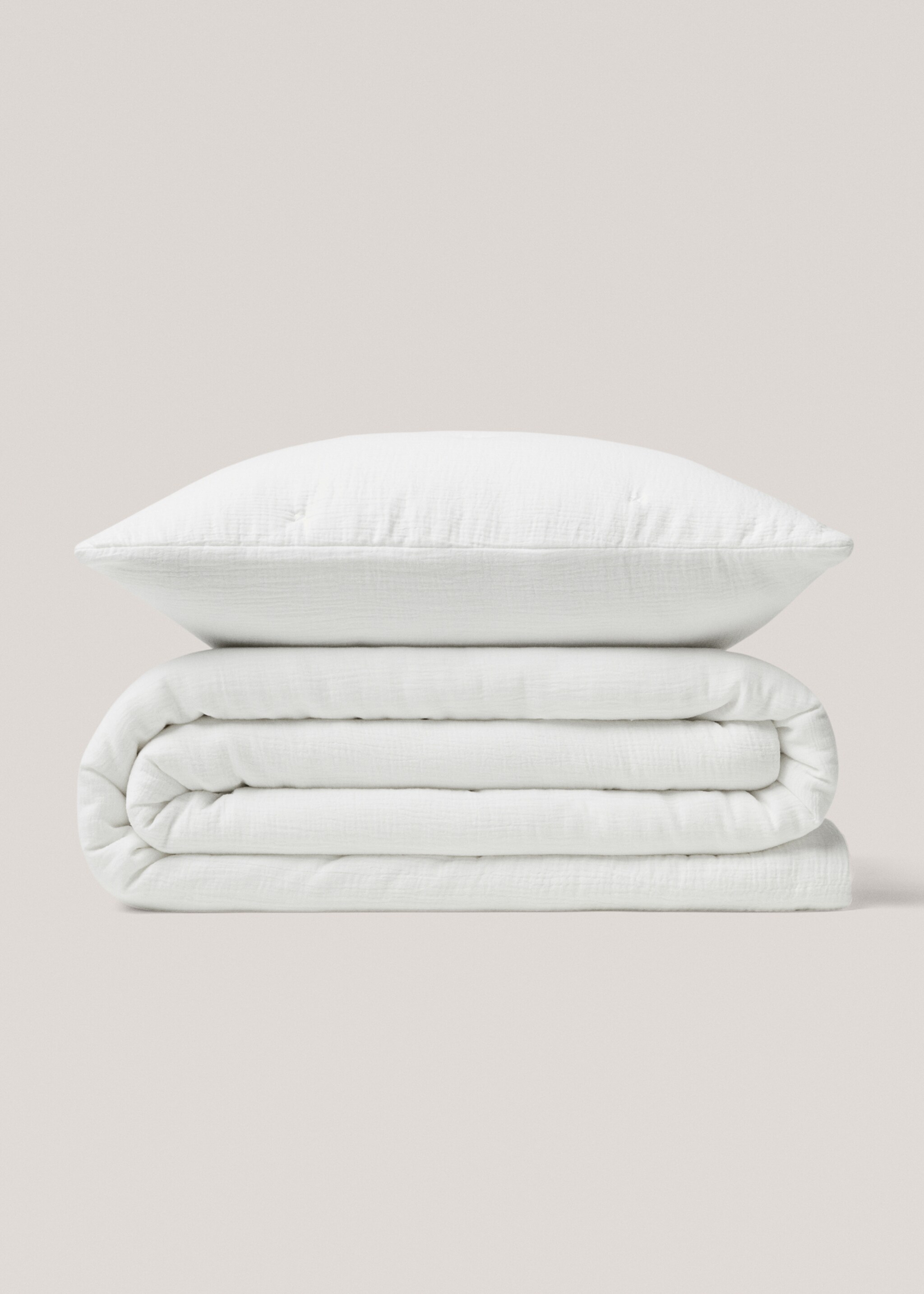 100% cotton textured quilt - Details of the article 3, White. Ref: 77040581-00.