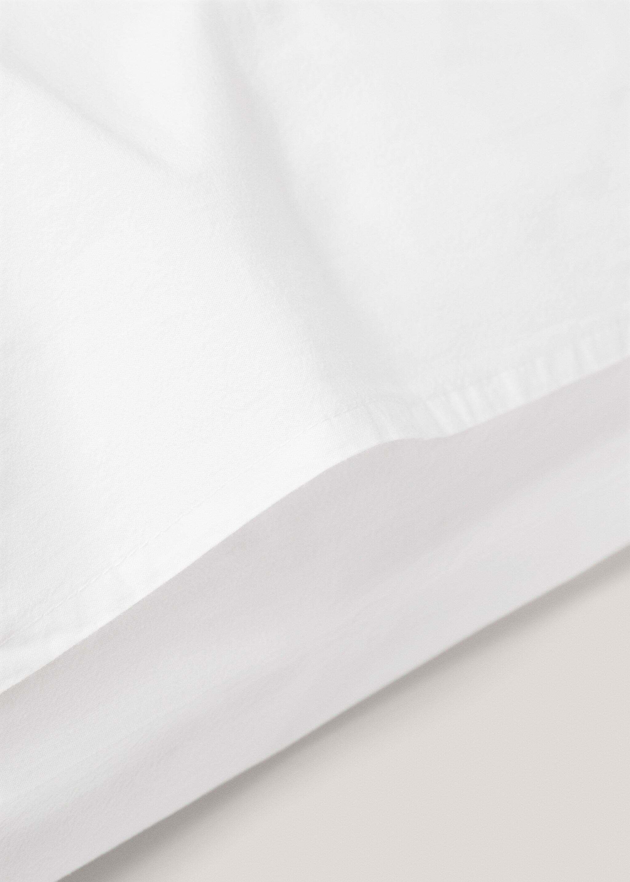 Floral embroidered cotton pillowcase 50x75cm - Details of the article 2, White. Ref: 77040583-00.