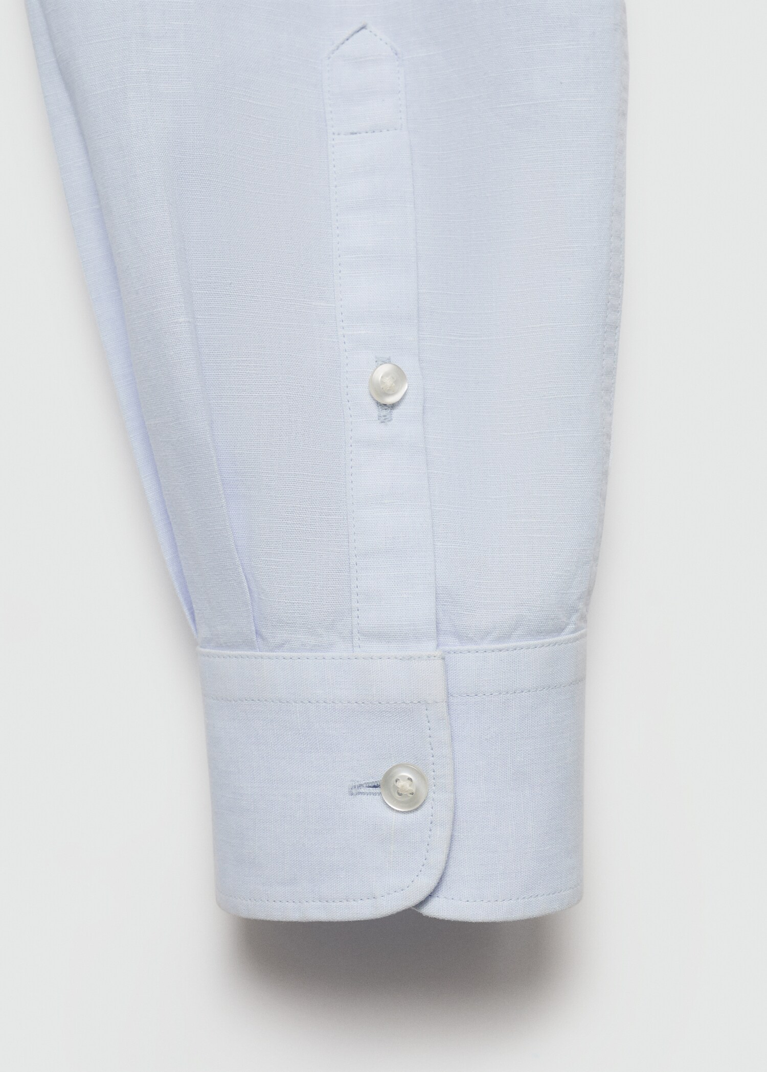 Classic-fit linen shirt with mandarin collar - Details of the article 0