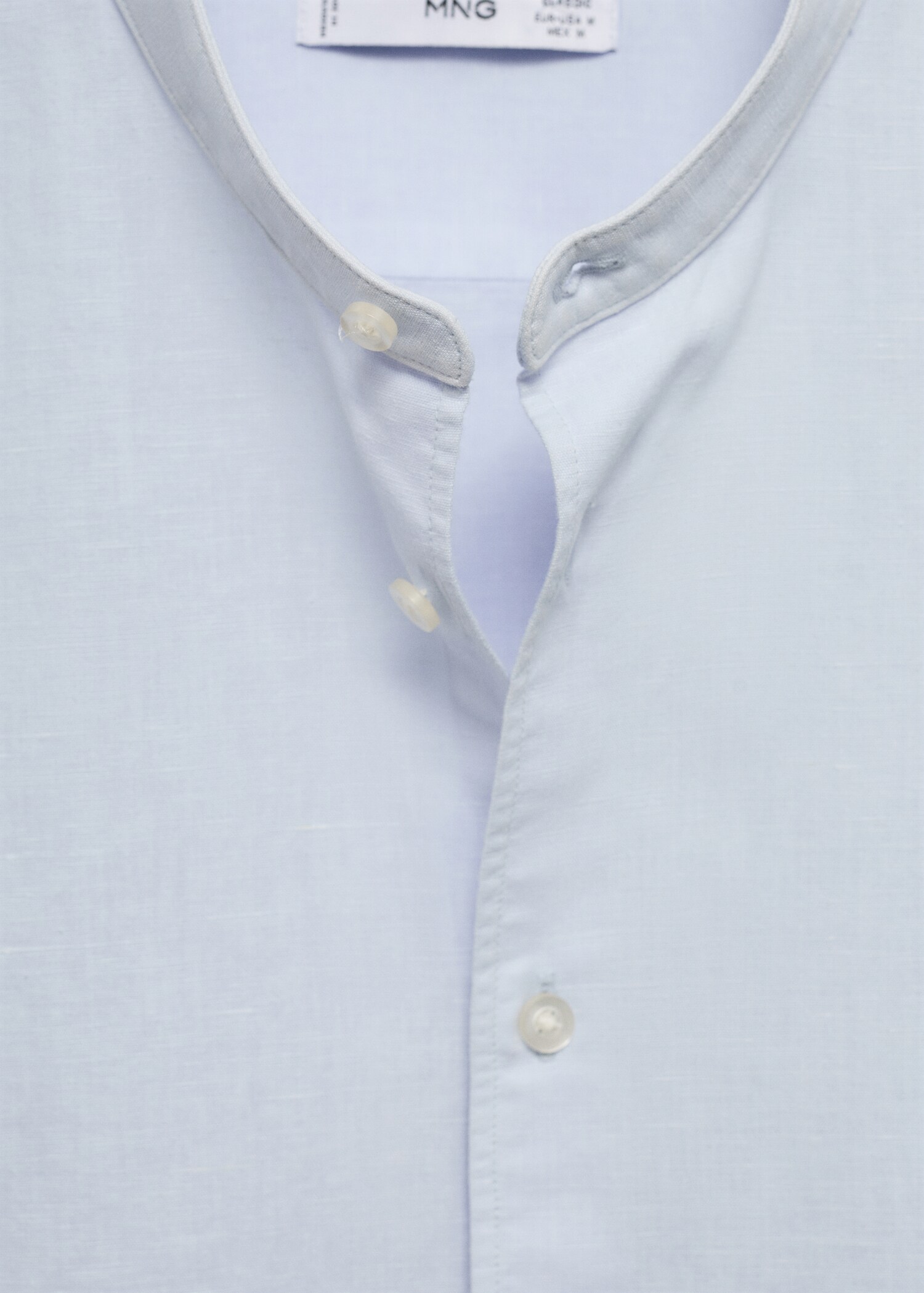 Classic-fit linen shirt with mandarin collar - Details of the article 8