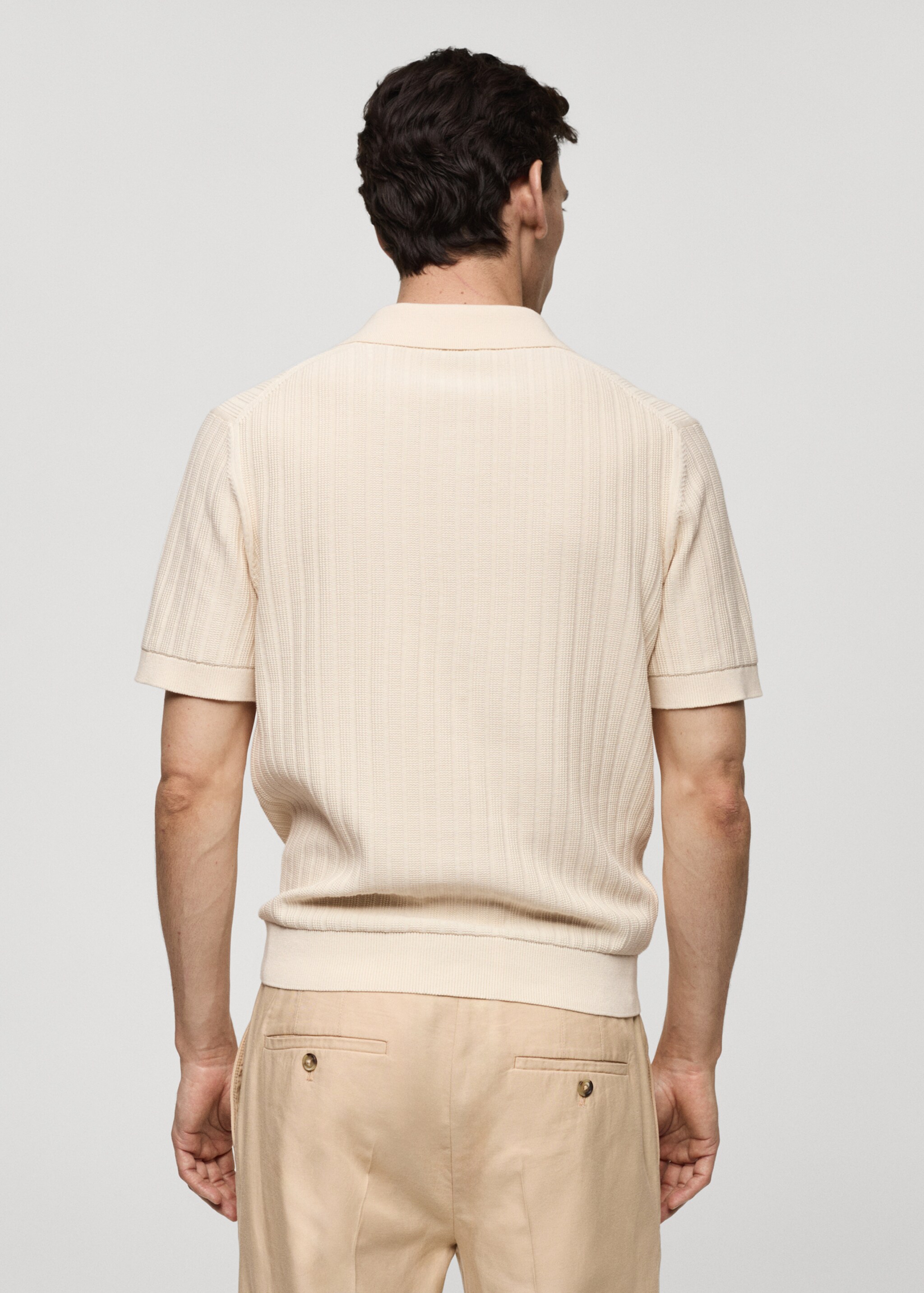 100% cotton micro-structure polo shirt - Reverse of the article