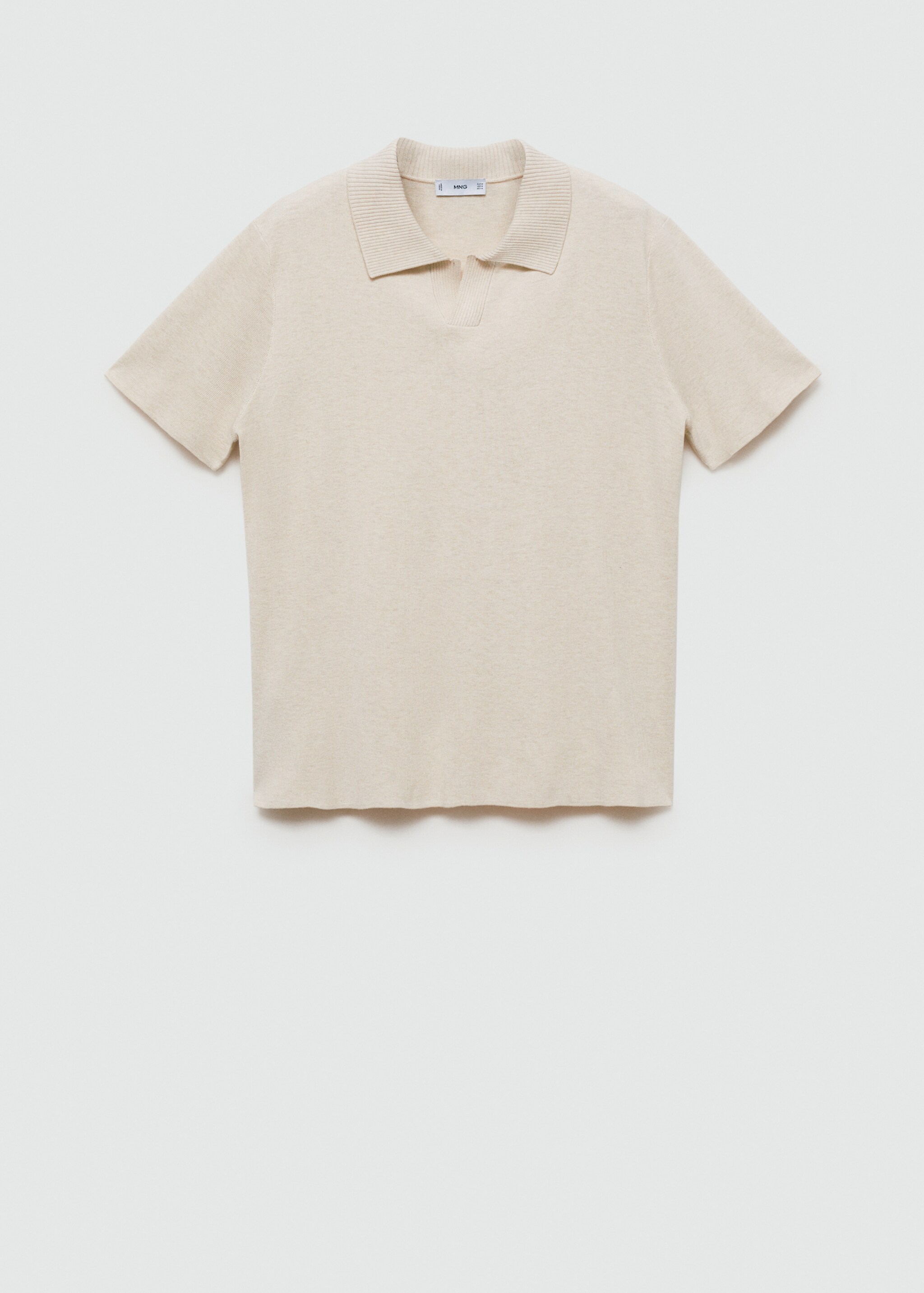 Textured knitted cotton polo shirt - Article without model
