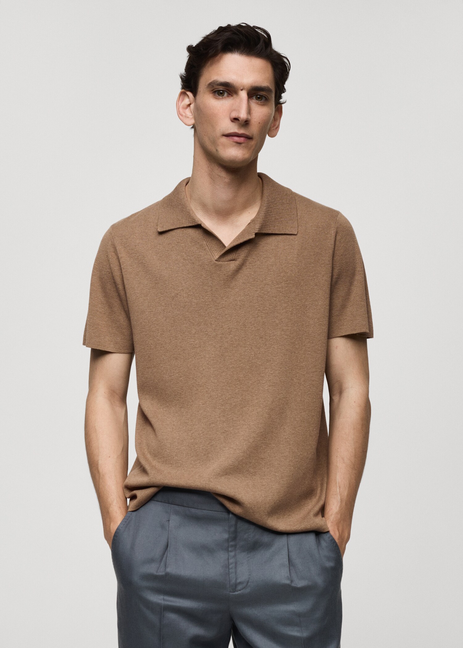 Polo maille coton texturé - Plan moyen