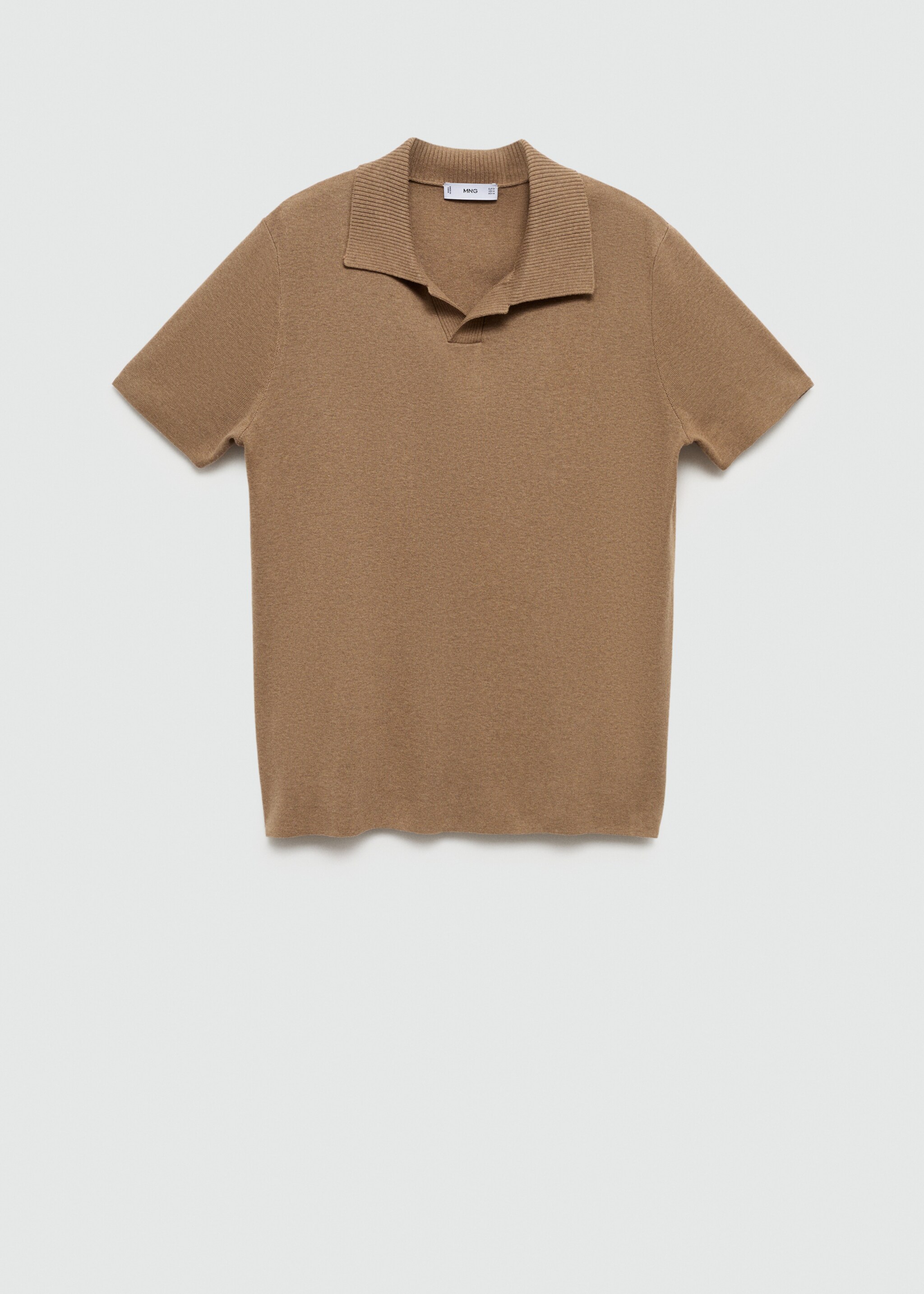 Textured knitted cotton polo shirt - Article without model