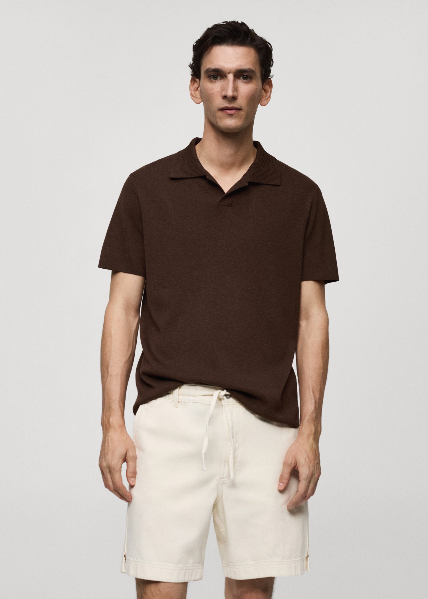Polo maille coton texturé - Plan moyen