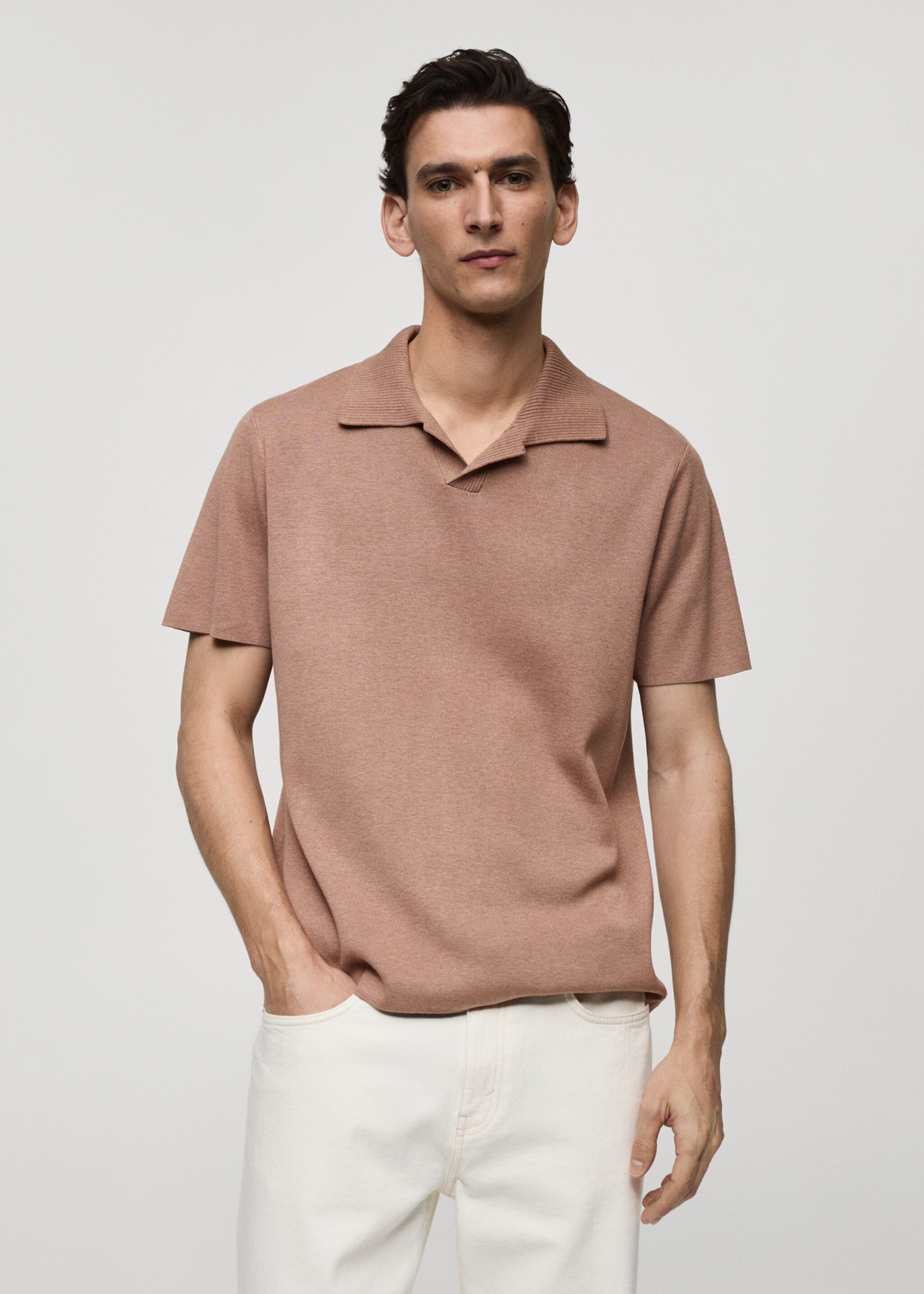 Polo punto algodón textura - Plano medio
