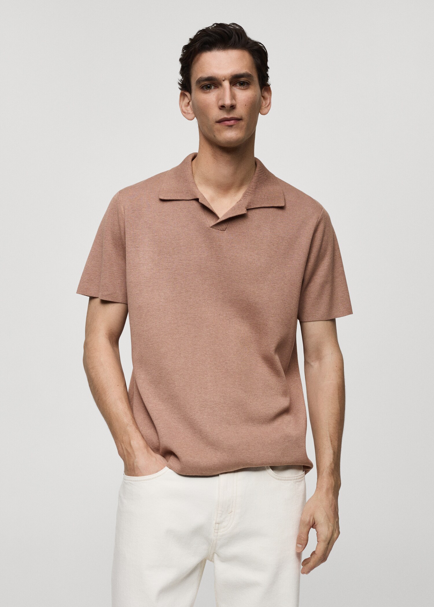 Polo punto algodón textura - Plano medio