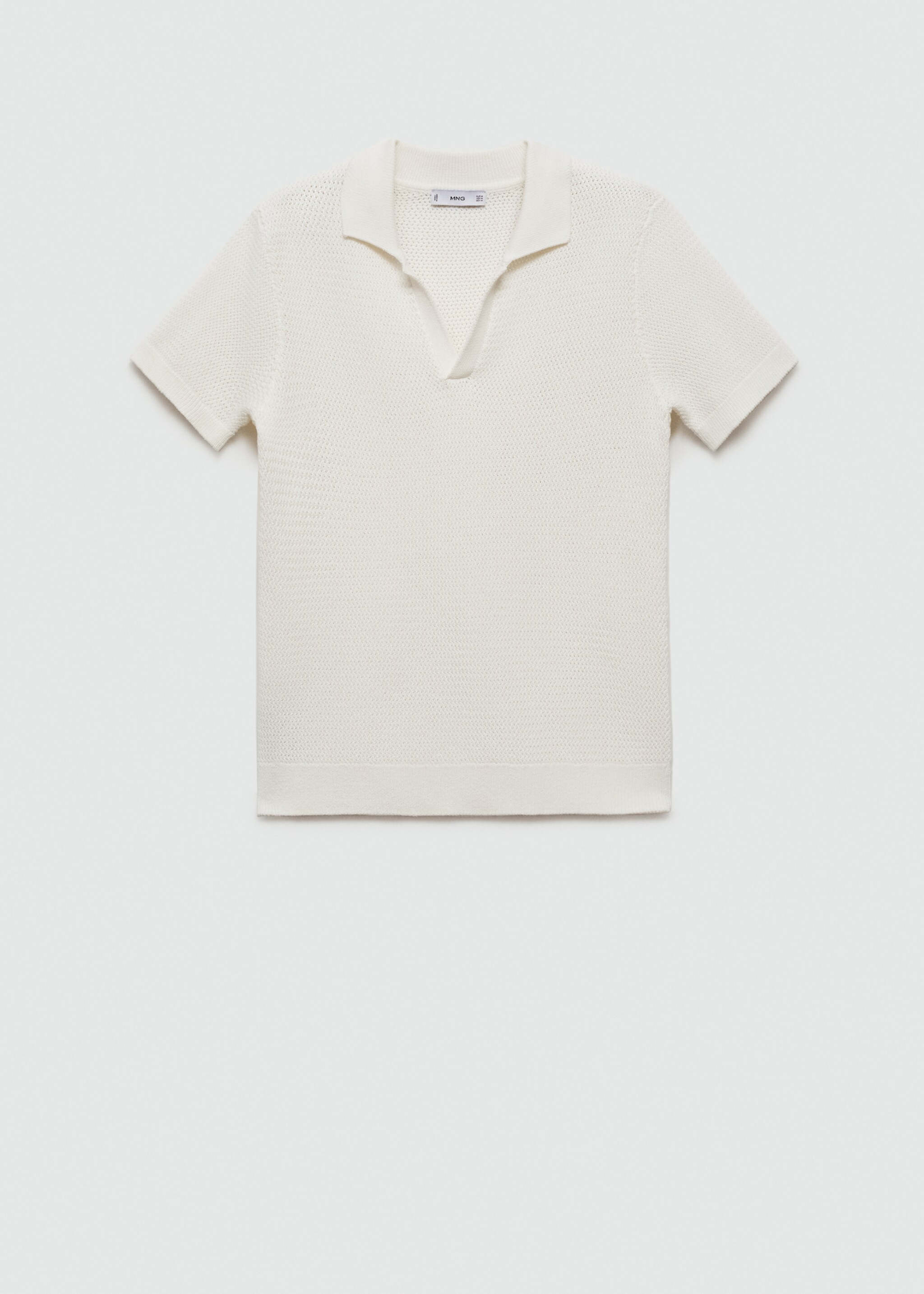 Openwork cotton knitte polo shirt - Article without model
