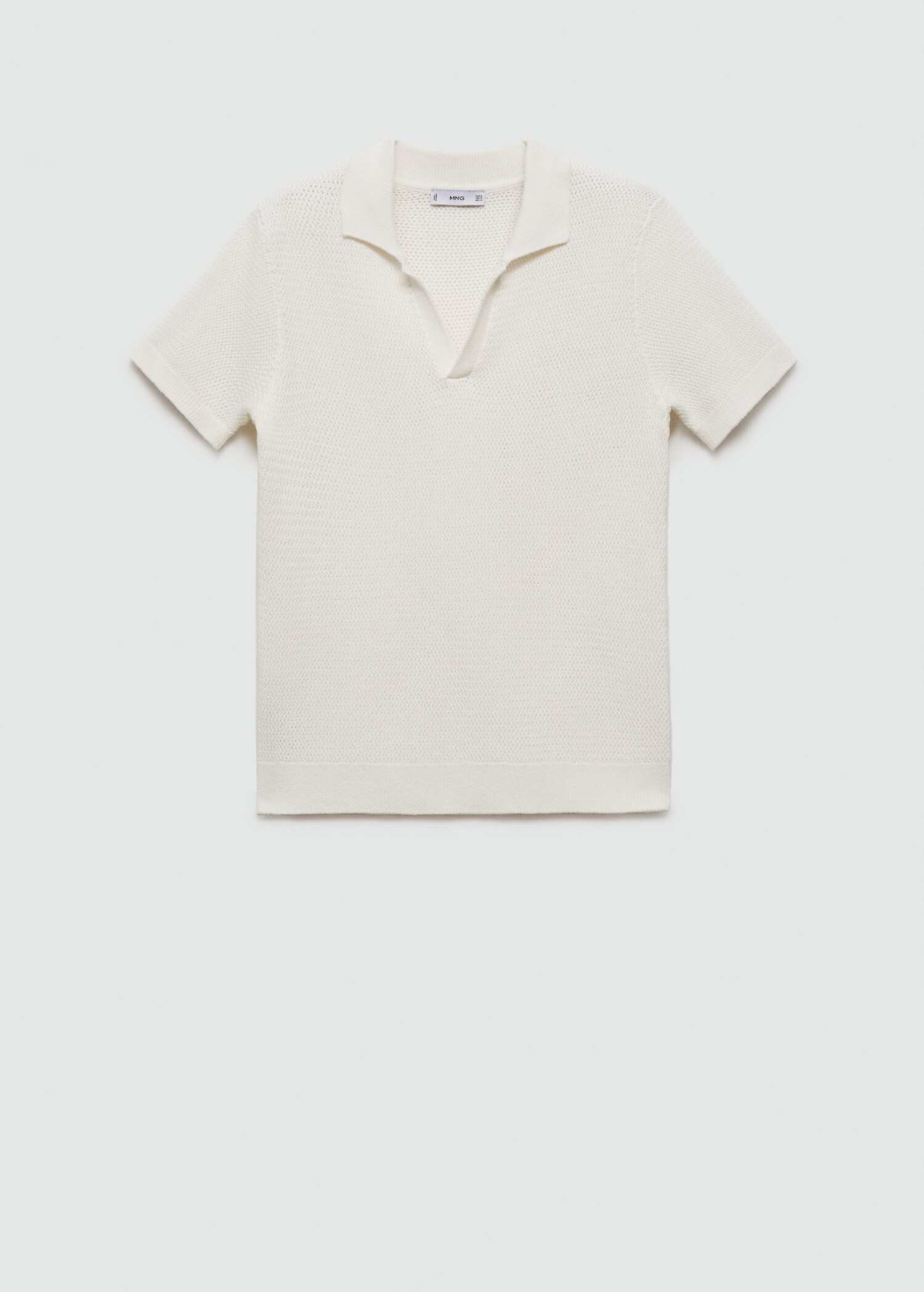 Openwork cotton knitte polo shirt - Article without model
