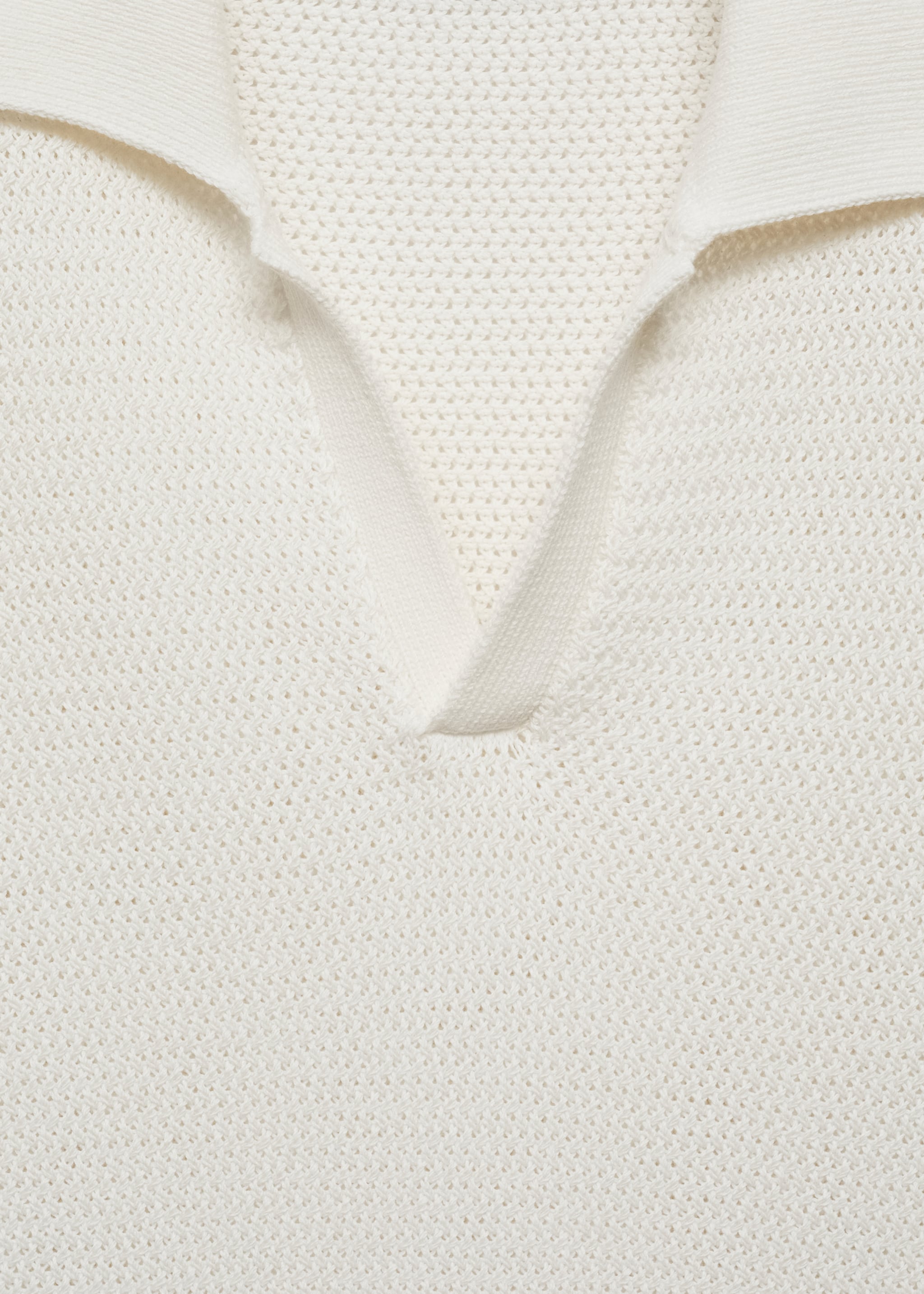 Openwork cotton knitte polo shirt - Details of the article 8
