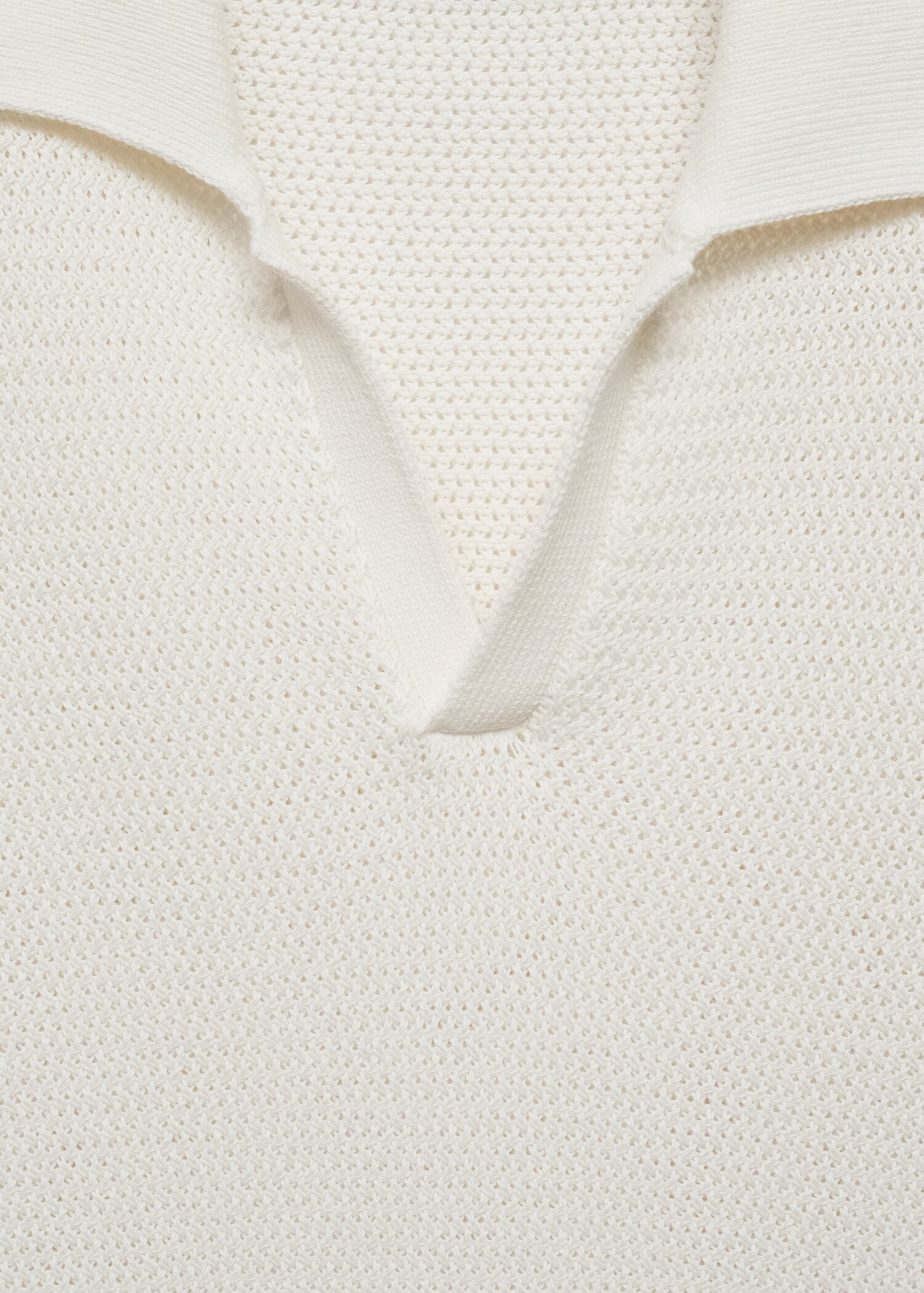 Openwork cotton knitte polo shirt - Details of the article 8