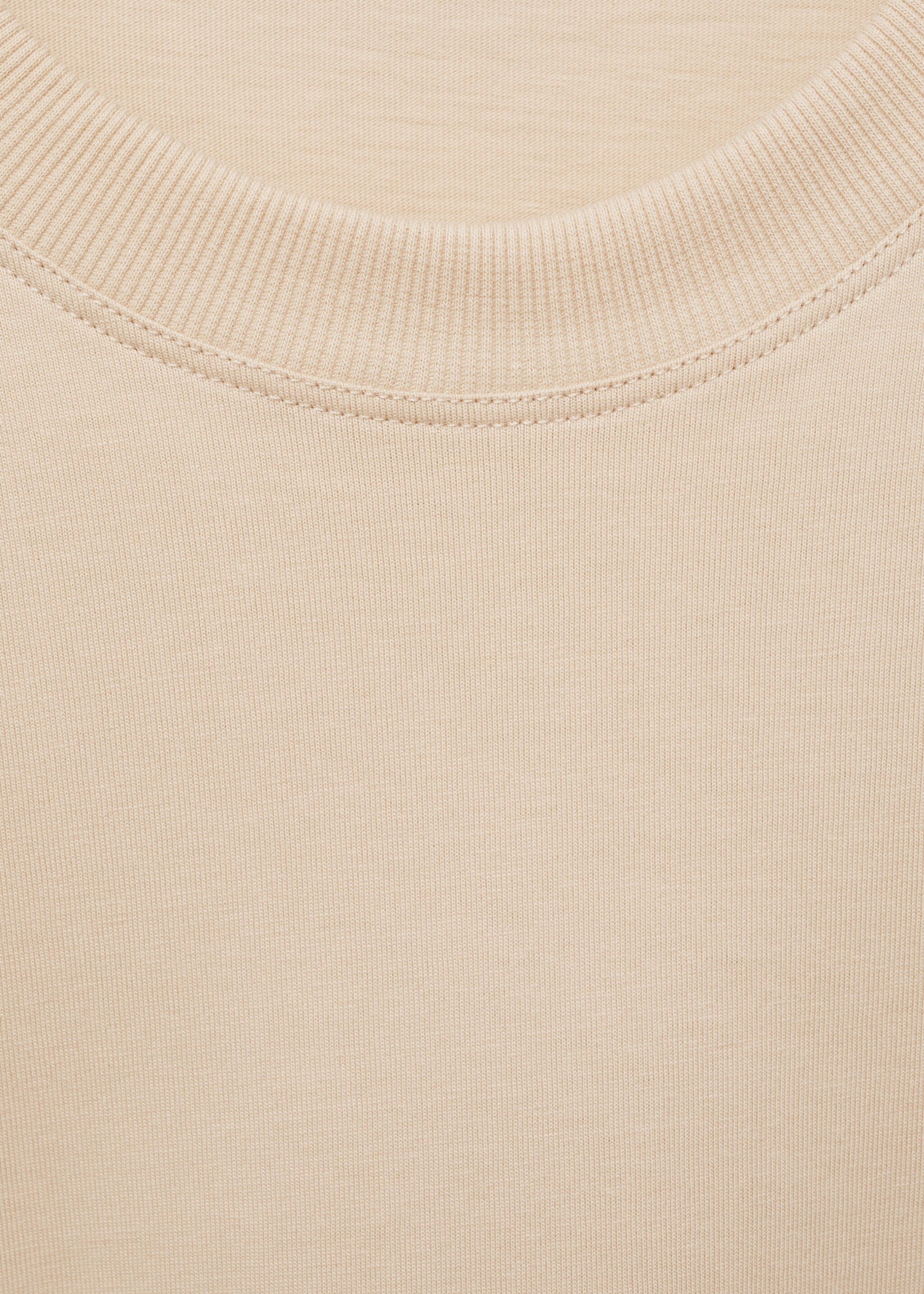 Printed cotton-blend T-shirt - Details of the article 8, Beige. Ref: 77040592-00.