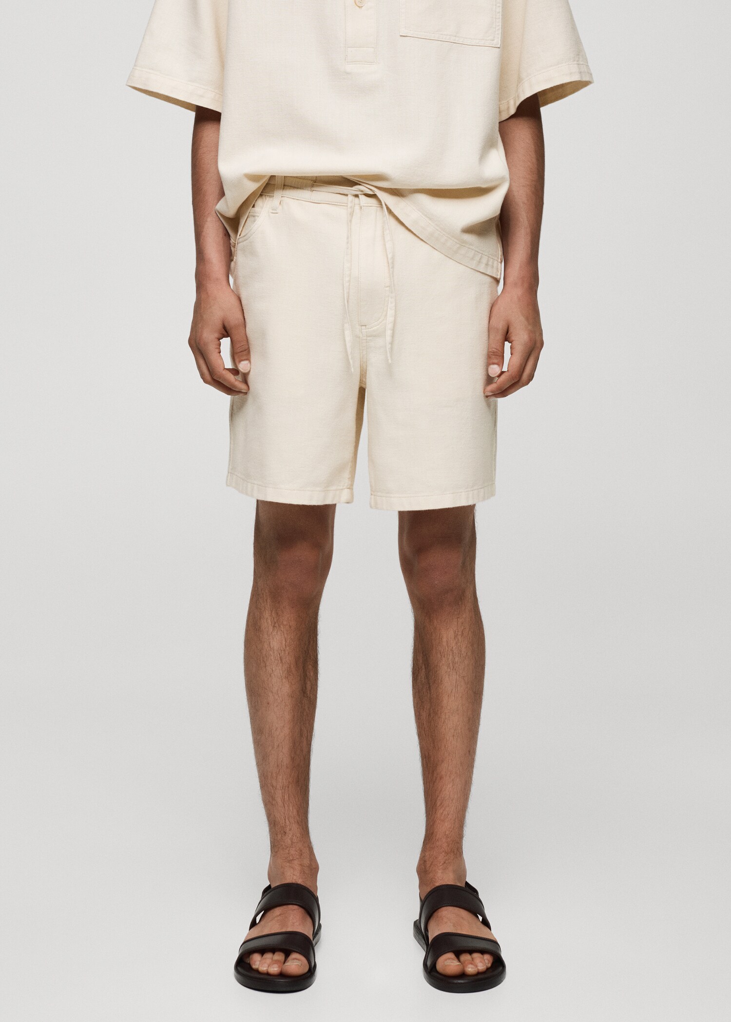 Bermuda coton cordon - Plan moyen