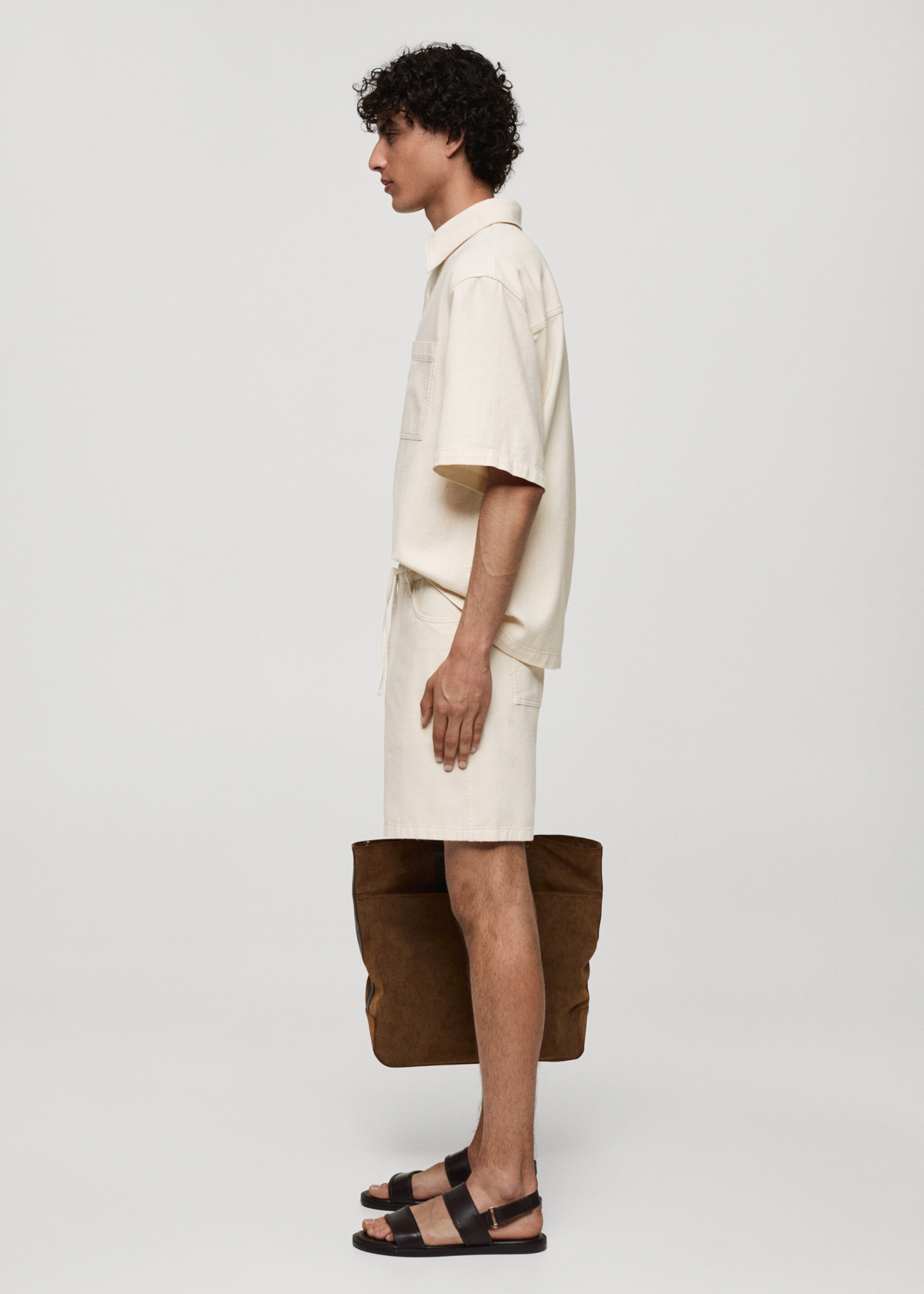 Cotton shorts with drawstring - Details of the article 2